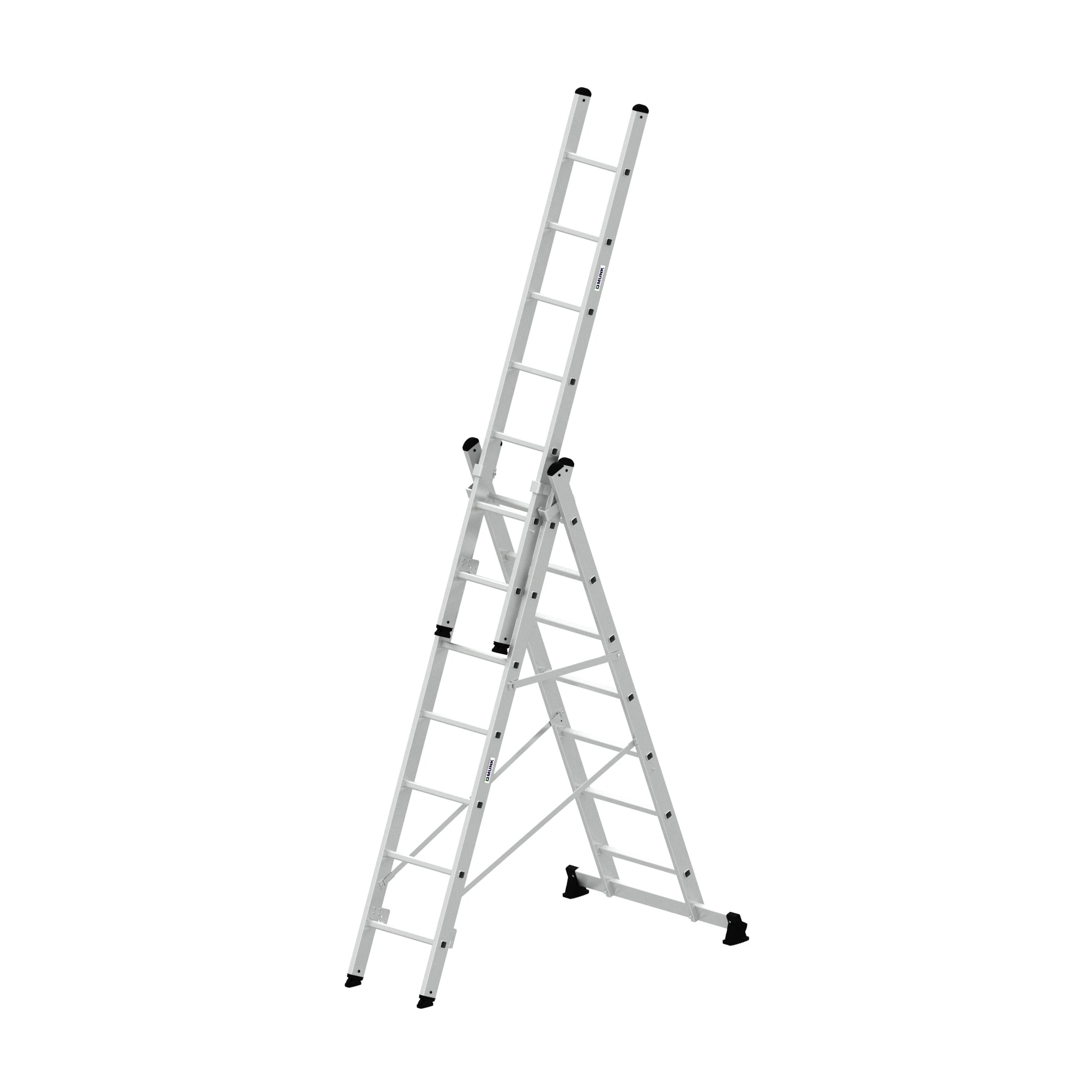MUNK | Mehrzweckleiter 3-teilig mit nivello®-Traverse 3x7 Sprossen