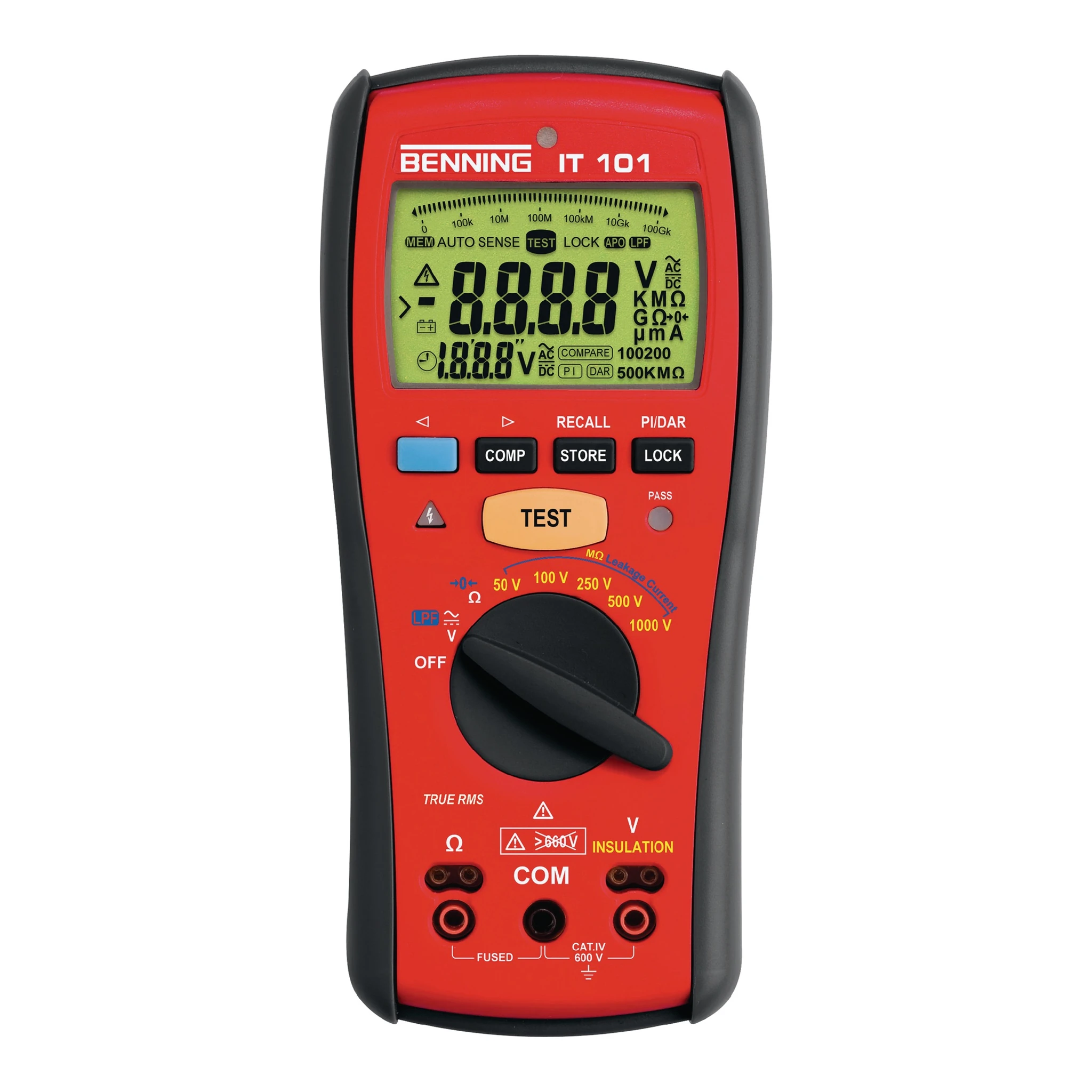 BENNING | Isolations-/Widerstandsmessgerät | 0,1-600 V AC/DC V | 50 kOhm-20 GOhm