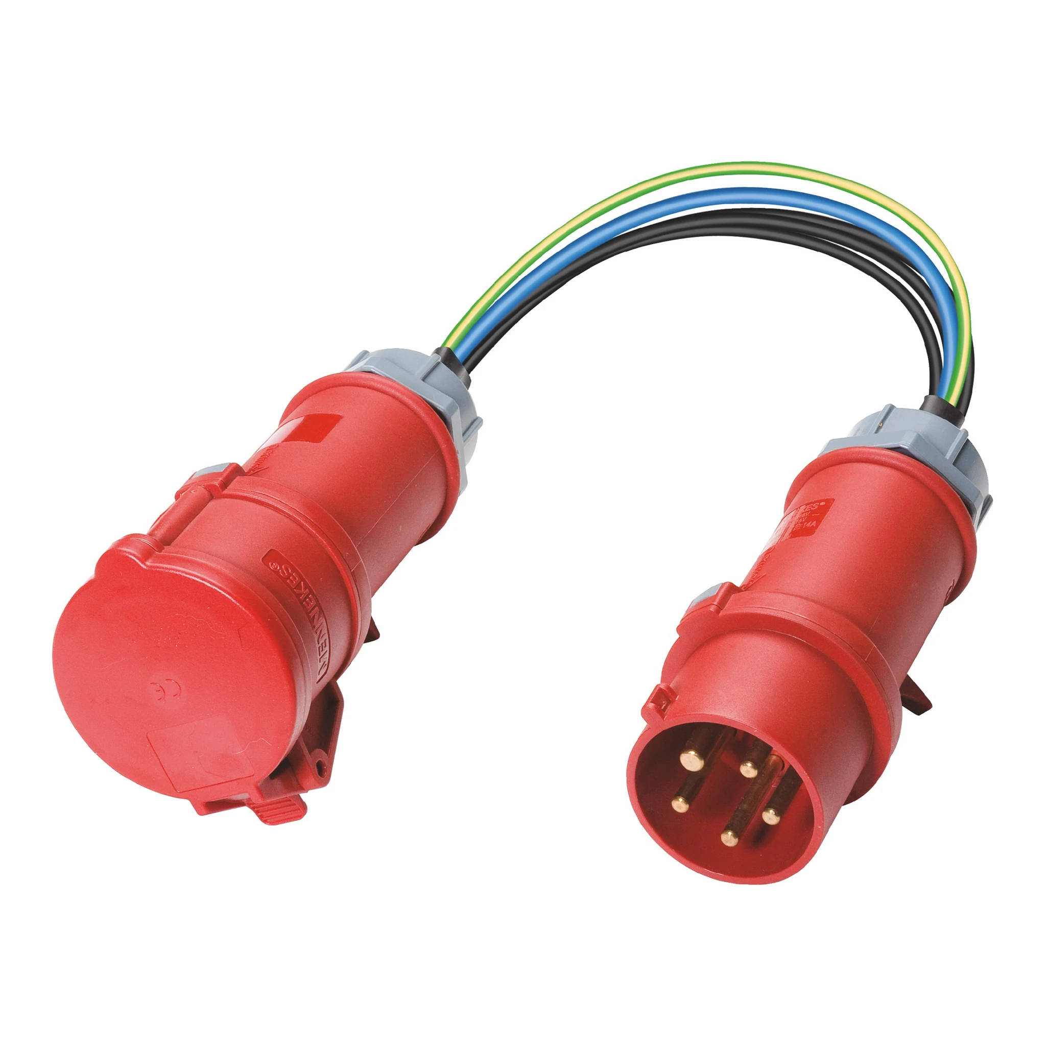 BENNING | Messadapter | für 3-phasige Verbraucher | 16 A CEE-Stecker an CEE-Kupplung