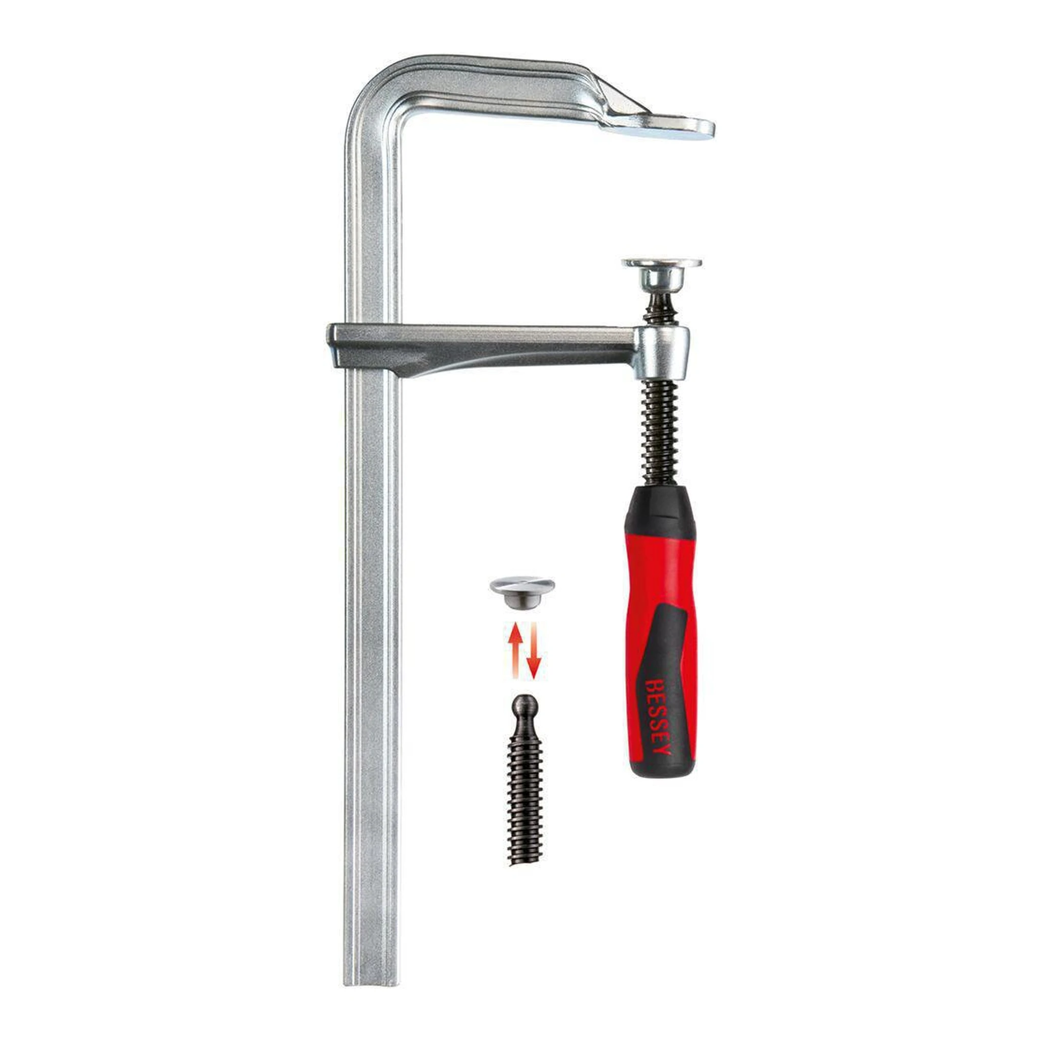 BESSEY | Ganzstahlschraubzwinge | Spannweite 1000 mm Ausladung 120 mm | 2-K-Griff