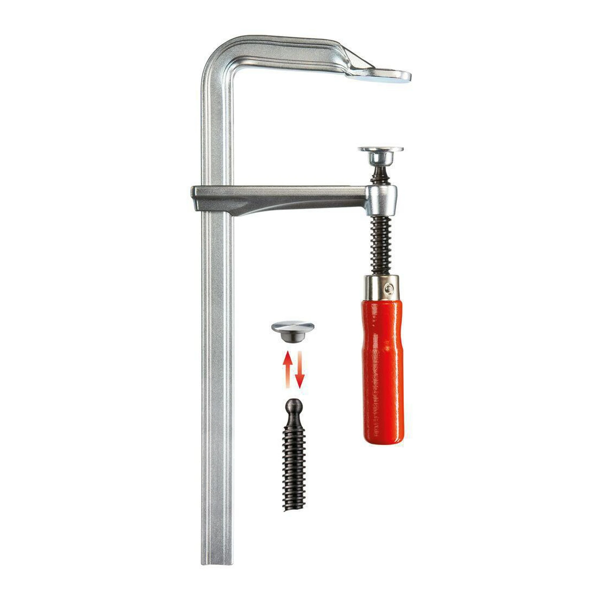 BESSEY | Ganzstahlschraubzwinge | Spannweite 100 mm Ausladung 60 mm | Holzgriff