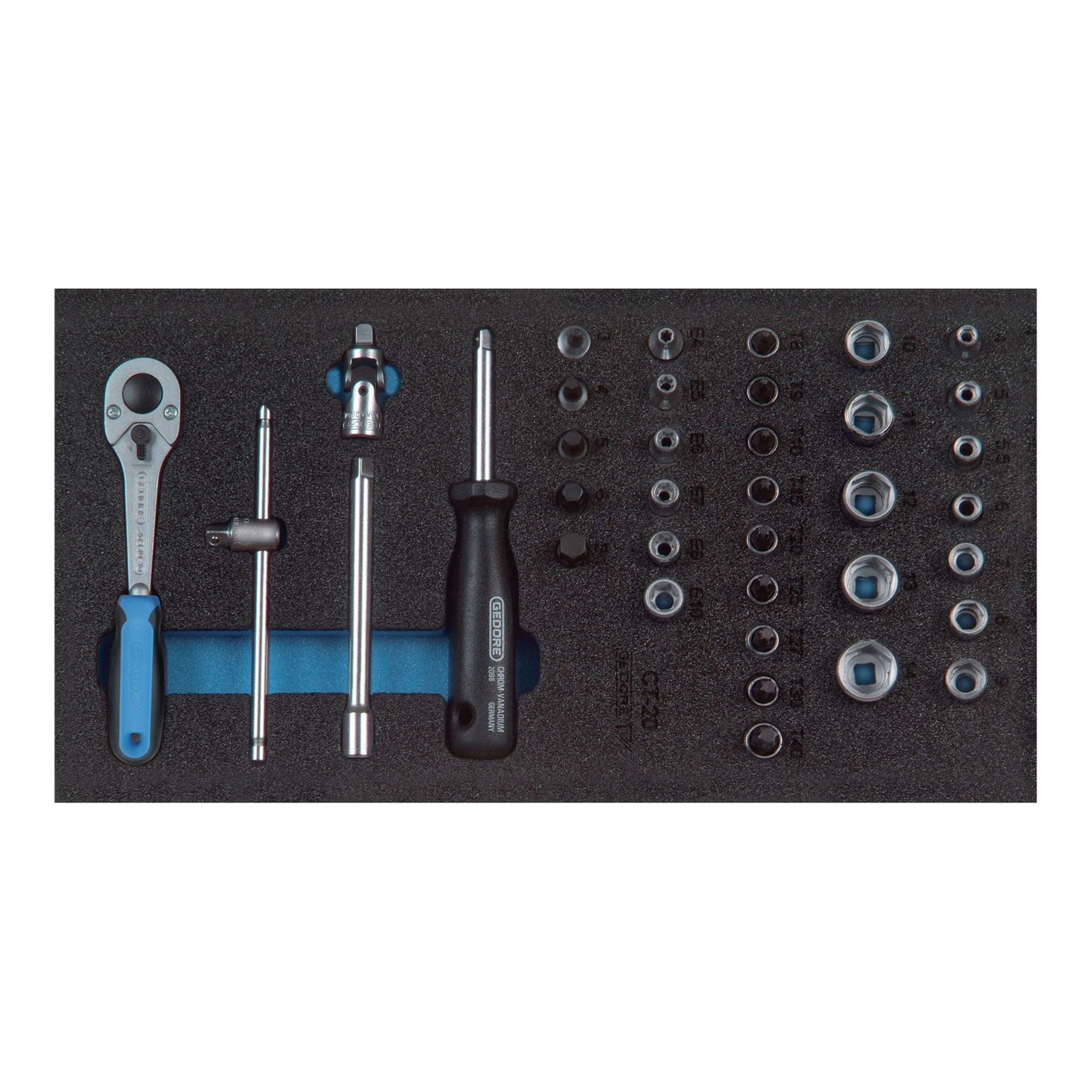 GEDORE | Werkzeugmodul | 37-teilig 1/3-Modul | Steckschlüssel 1 / 4 Zoll