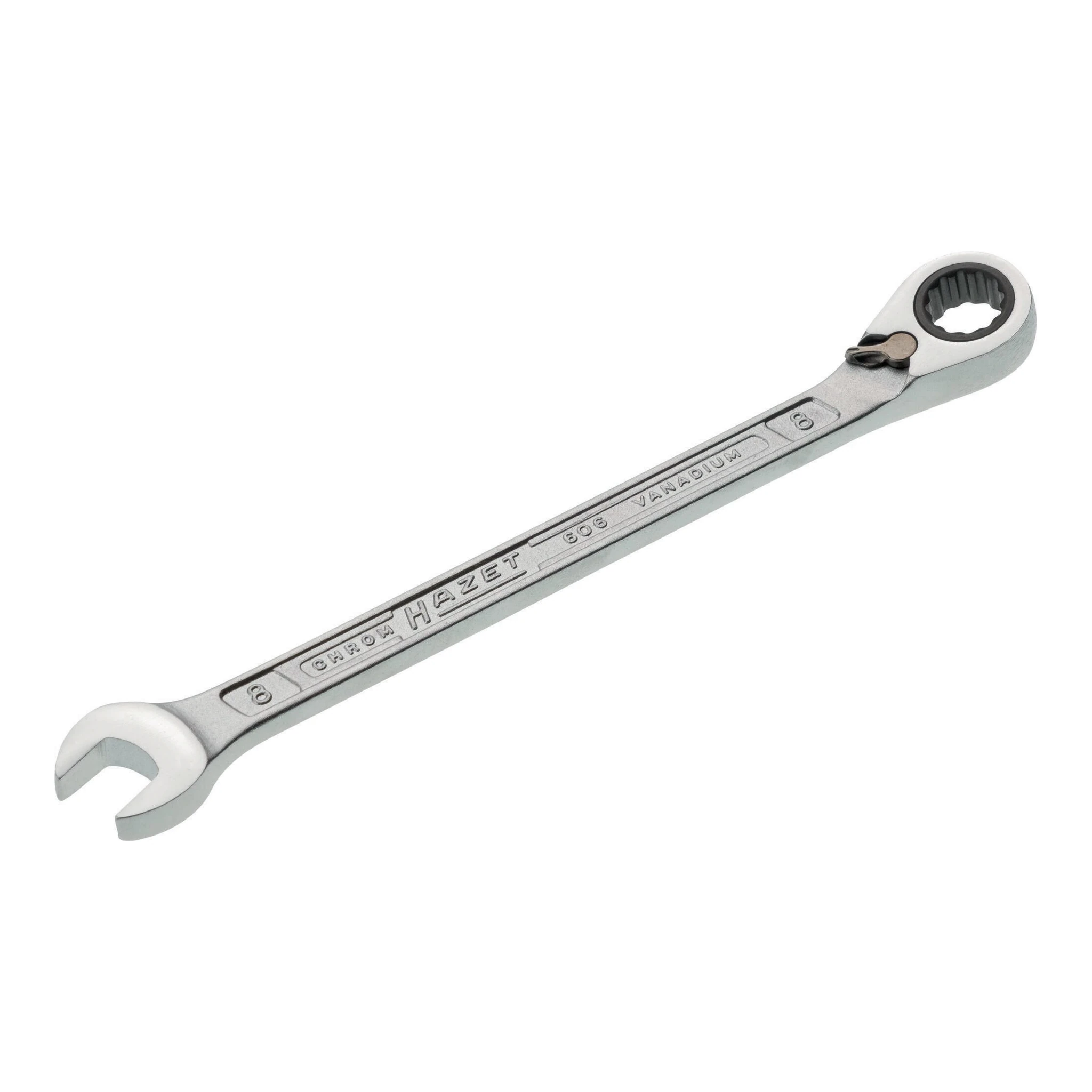 HAZET | Maulringratschenschlüssel | Schlüsselweite 8 mm Länge 129,9 mm | umschaltbar, Ringseite 13 °