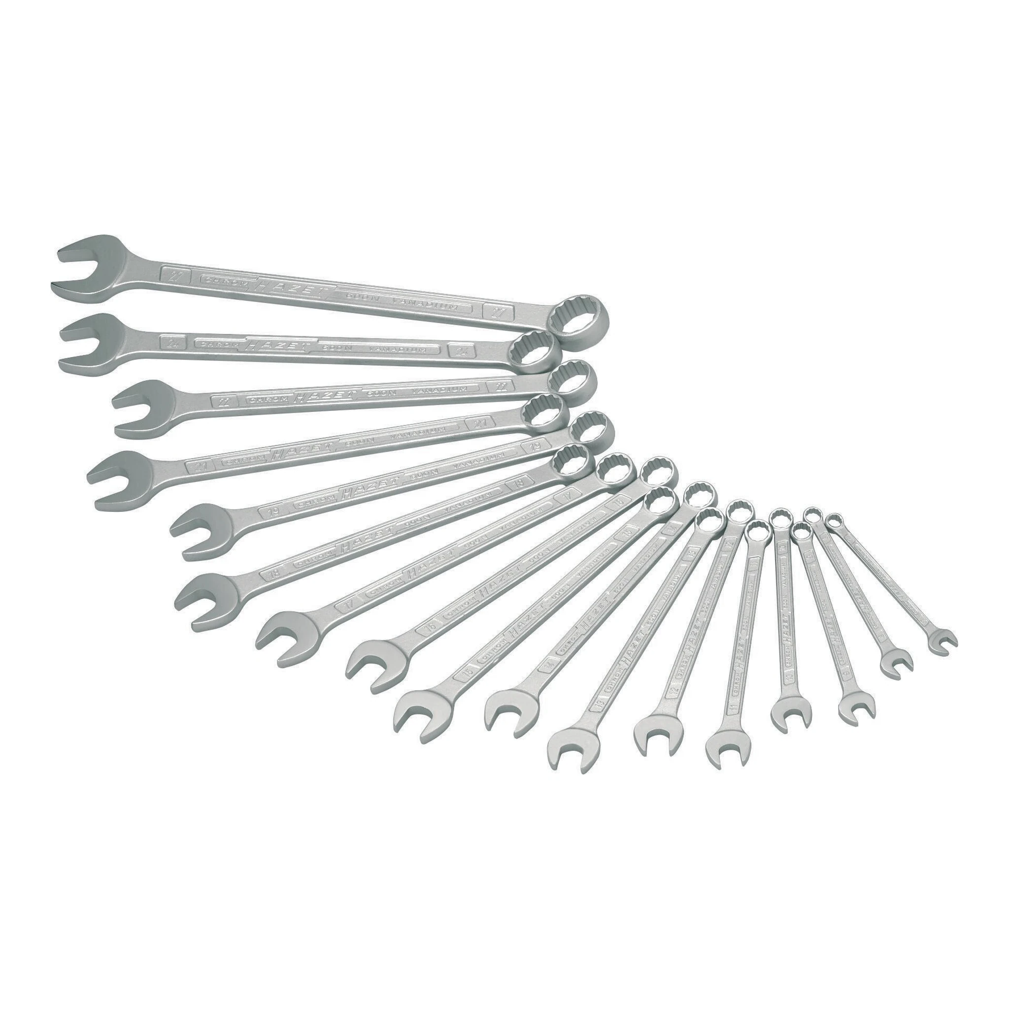 HAZET | Ringmaulschlüssel-Satz | 17-teilig Schlüsselweite min.7-27 mm | CV-Stahl