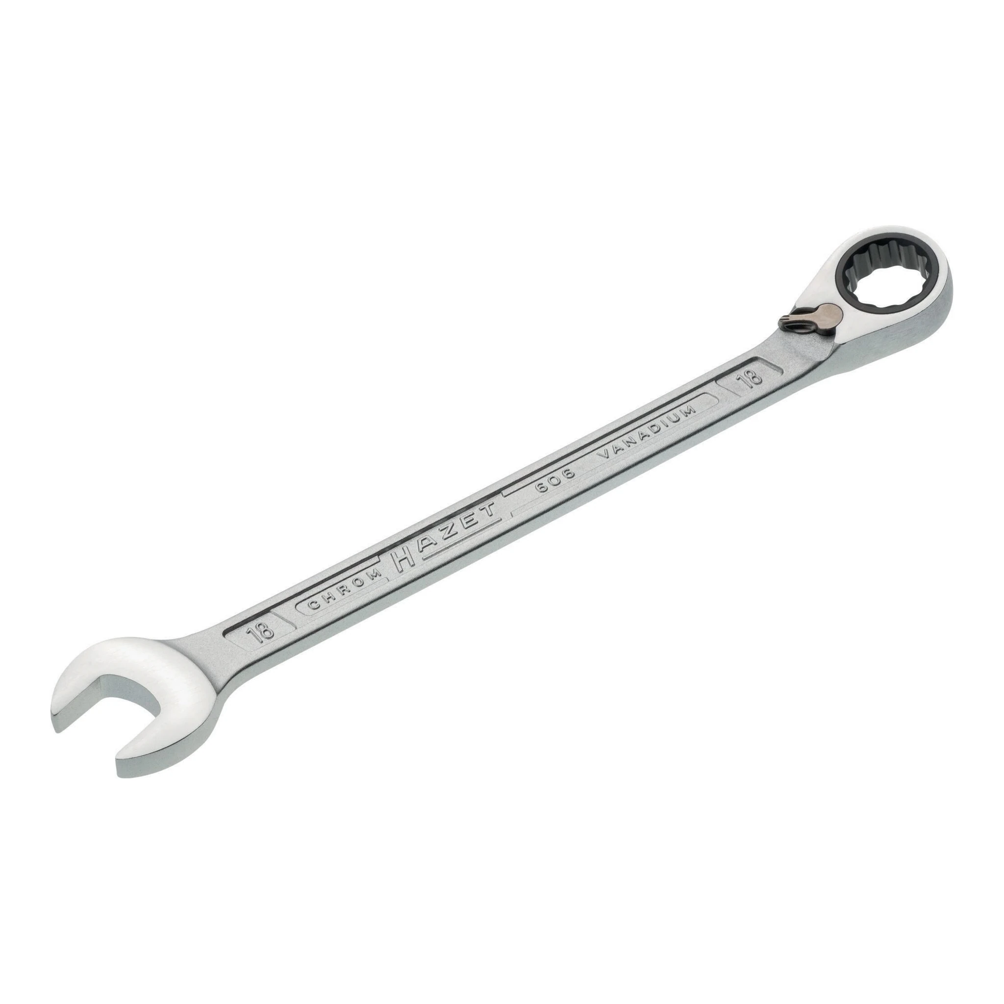 HAZET | Maulringratschenschlüssel | Schlüsselweite 18 mm Länge 255 mm | umschaltbar, Ringseite 13 °