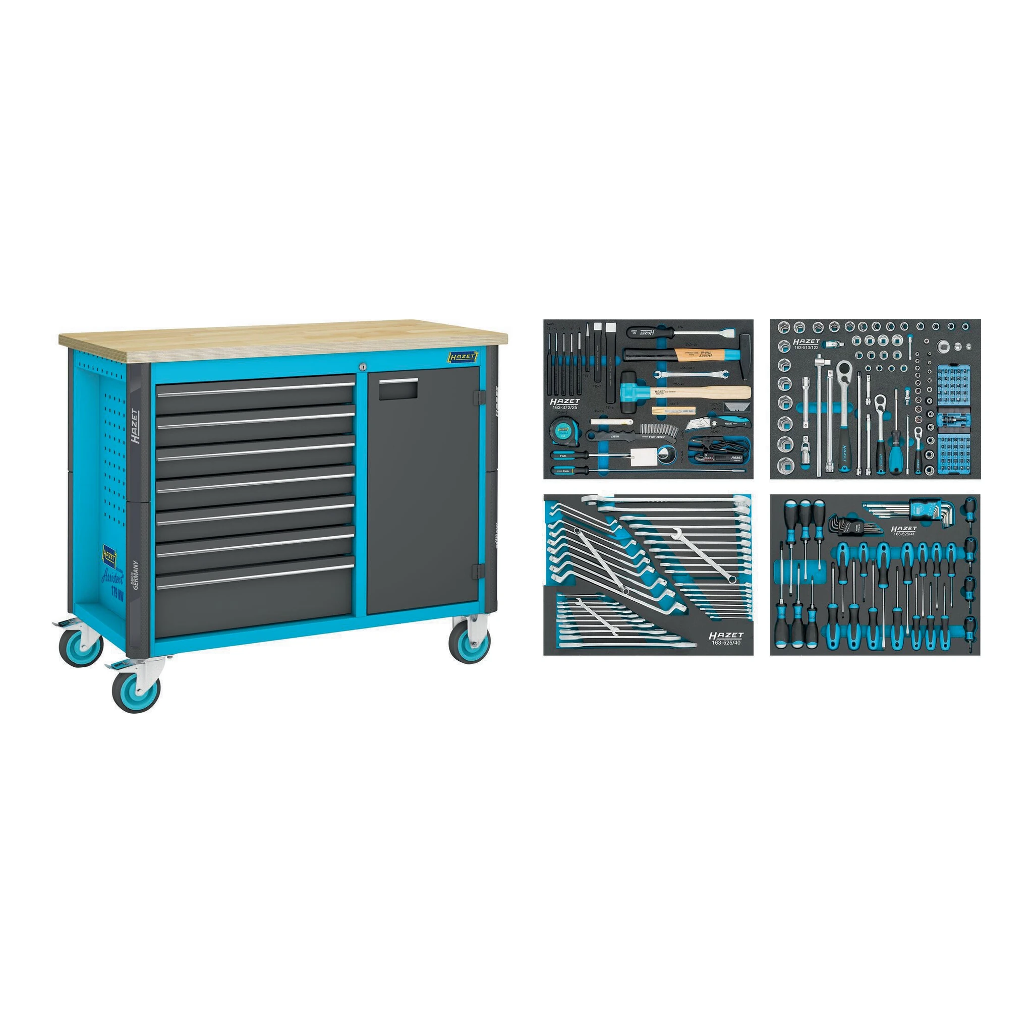 HAZET | Werkzeugwagen | B1150xT600xH964mm | 1000 kg 7 Schubladen
