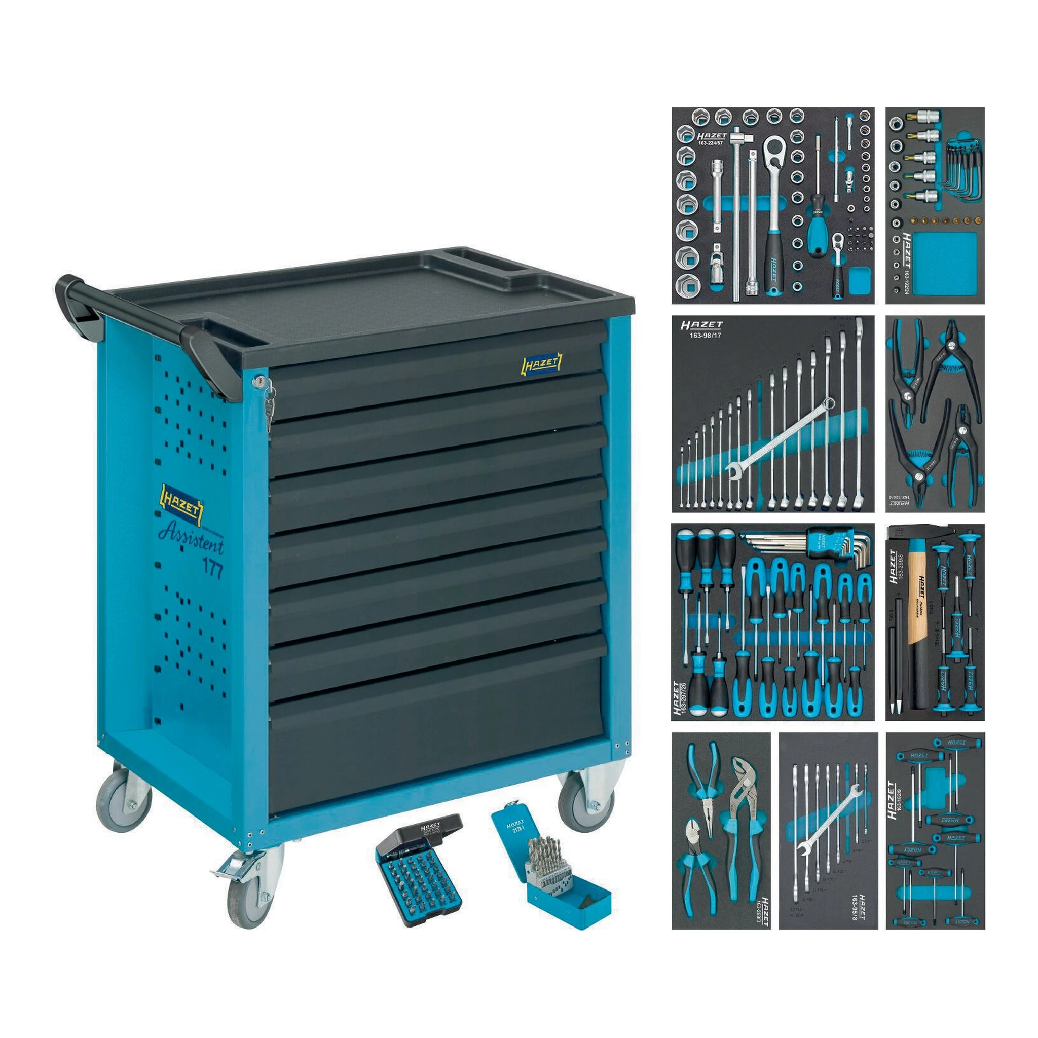 HAZET | Werkzeugwagen | B780xT498xH915mm | 300 kg 7 Schubladen