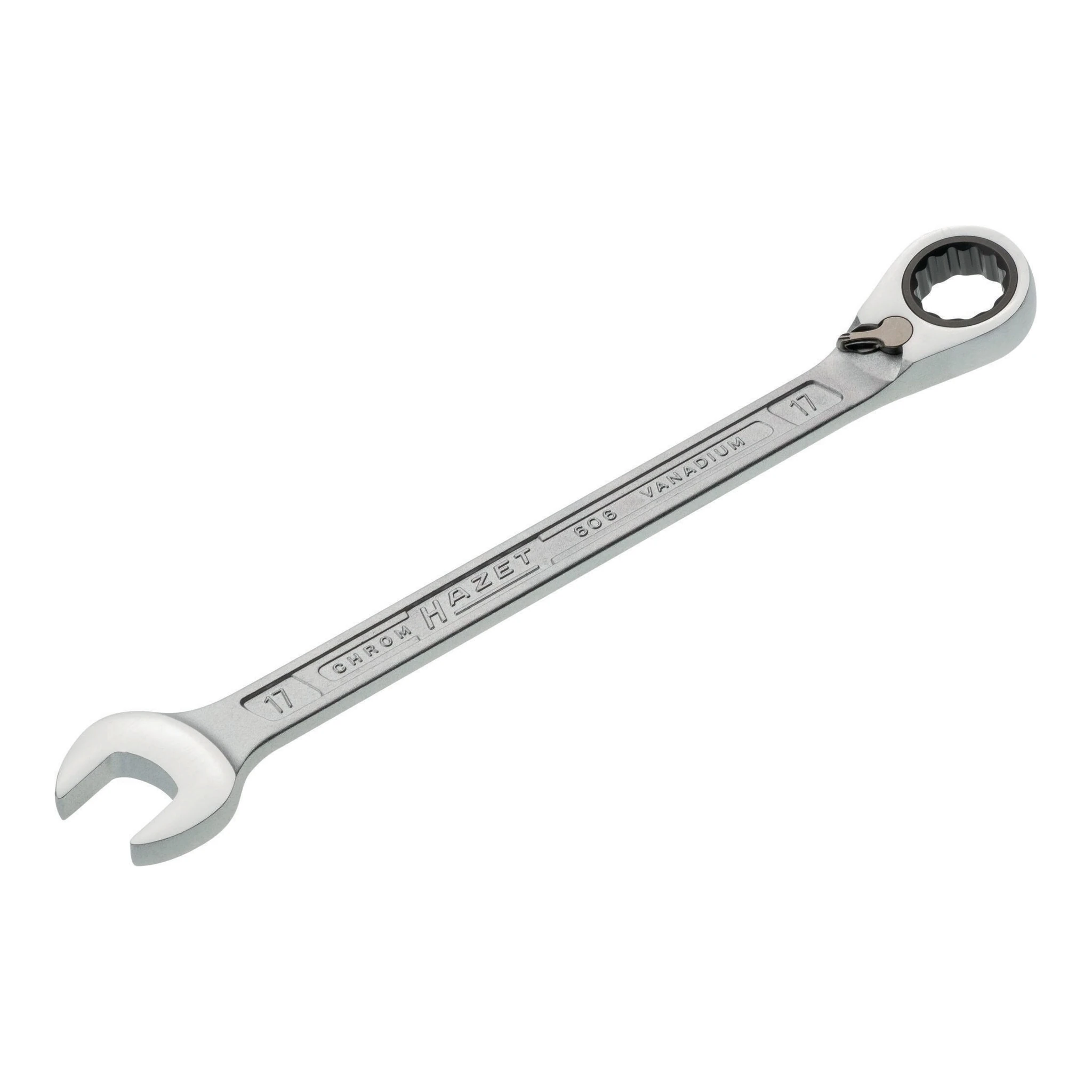 HAZET | Maulringratschenschlüssel | Schlüsselweite 17 mm Länge 242,2 mm | umschaltbar, Ringseite 13 °