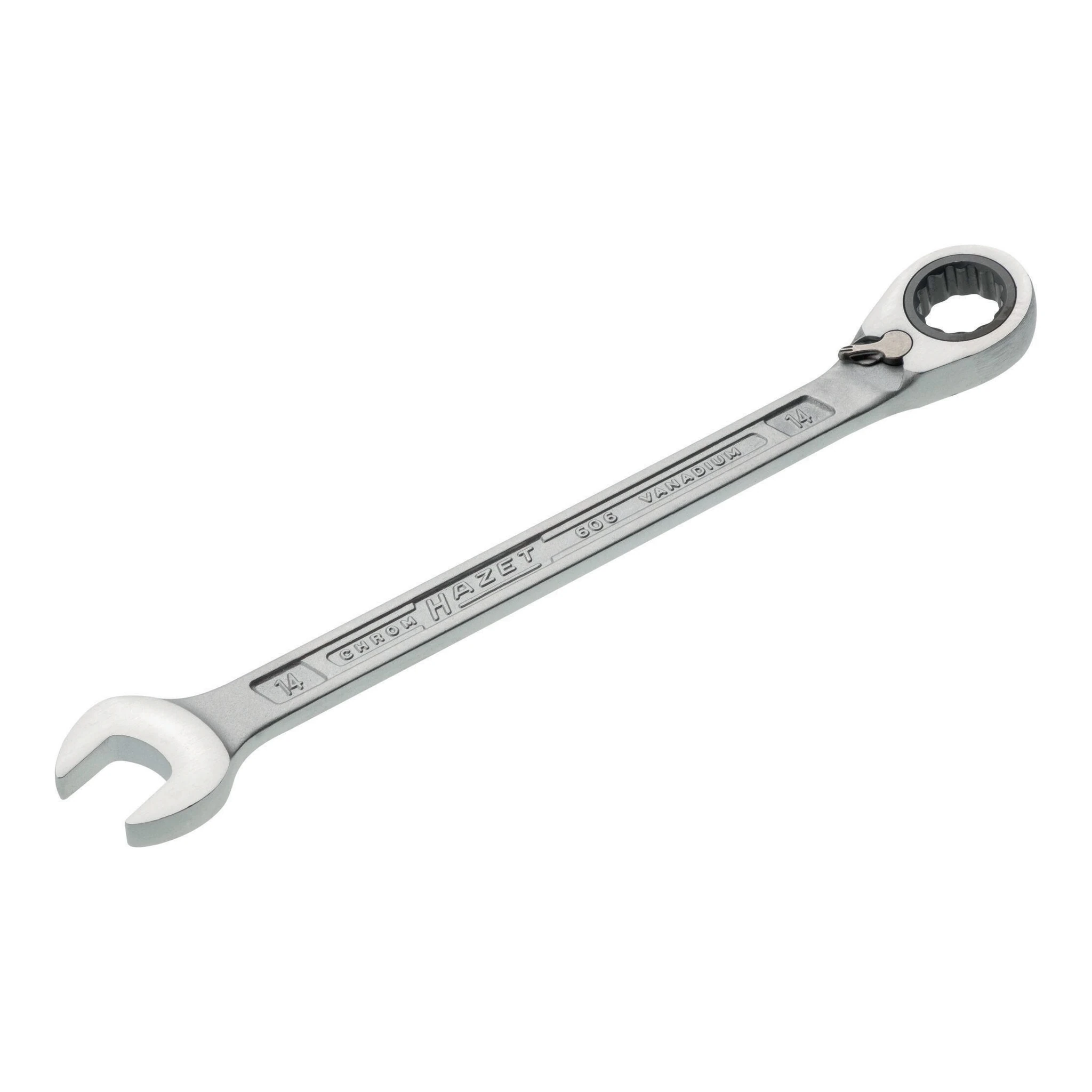 HAZET | Maulringratschenschlüssel | Schlüsselweite 14 mm Länge 204,6 mm | umschaltbar, Ringseite 13 °