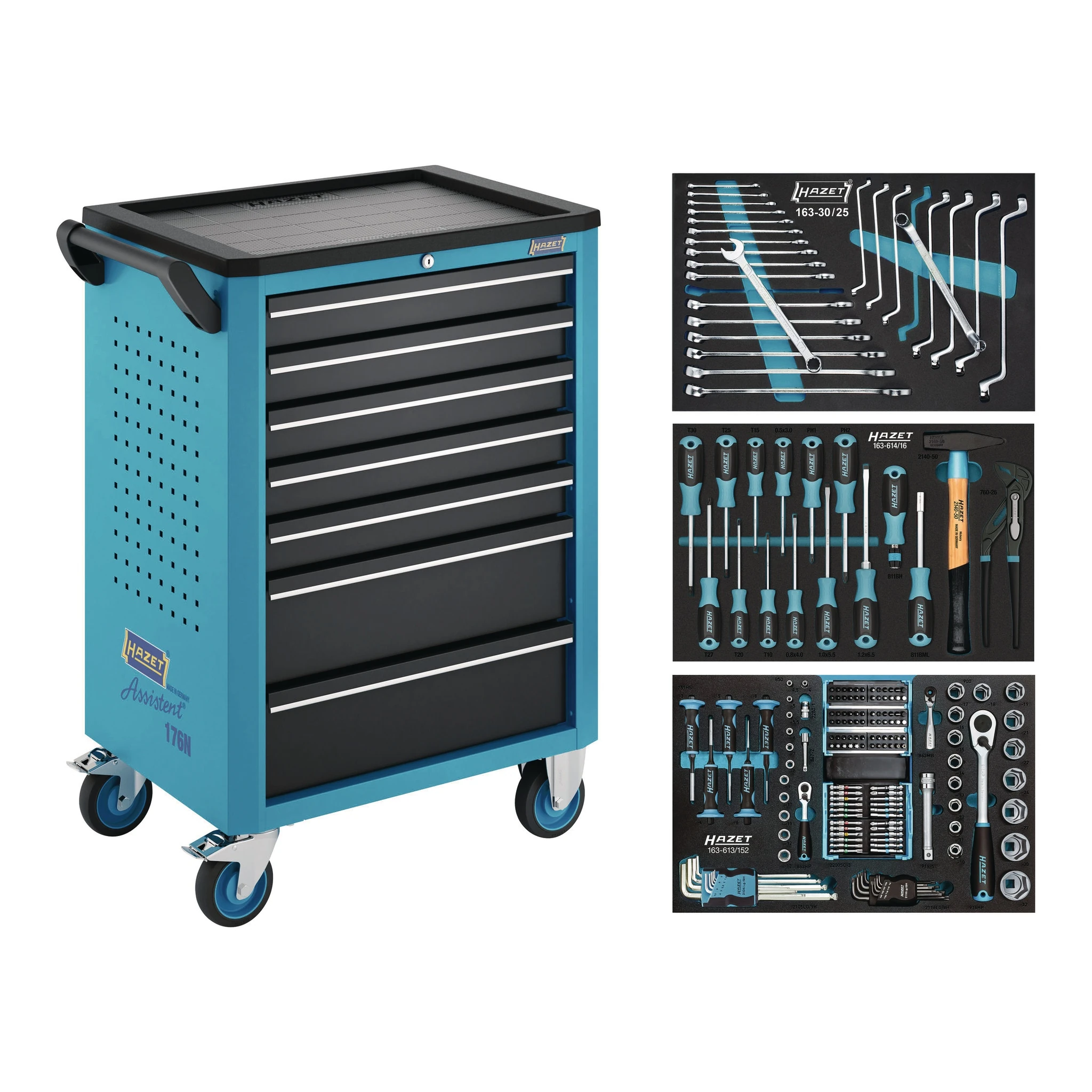 HAZET | Werkzeugwagen | B500xT780xH1018mm | 480 kg 7 Schubladen