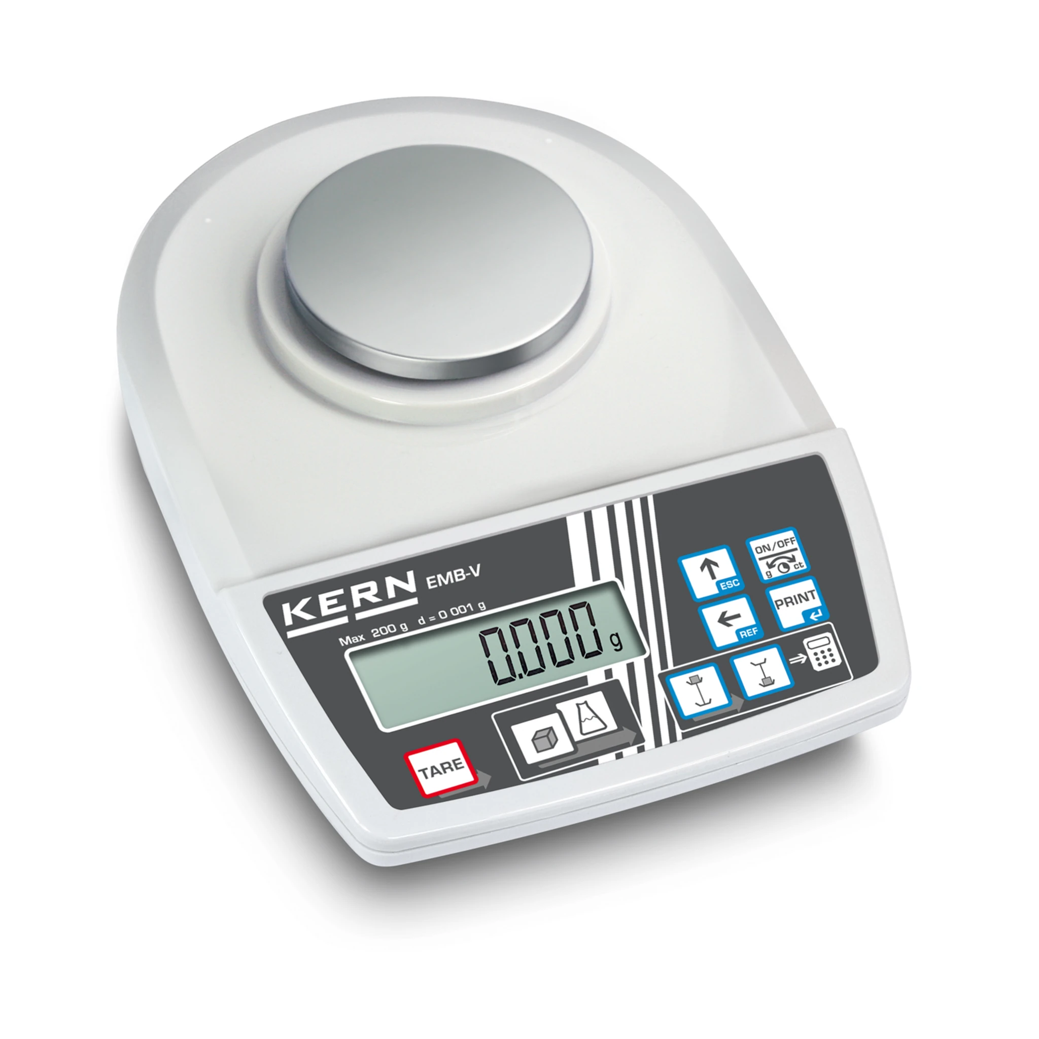 KERN | Dichtewaage EMB 200-3V, Wägebereich 200 g, Ablesbarkeit 0,001 g (Max.) 200 g | 0,001 g