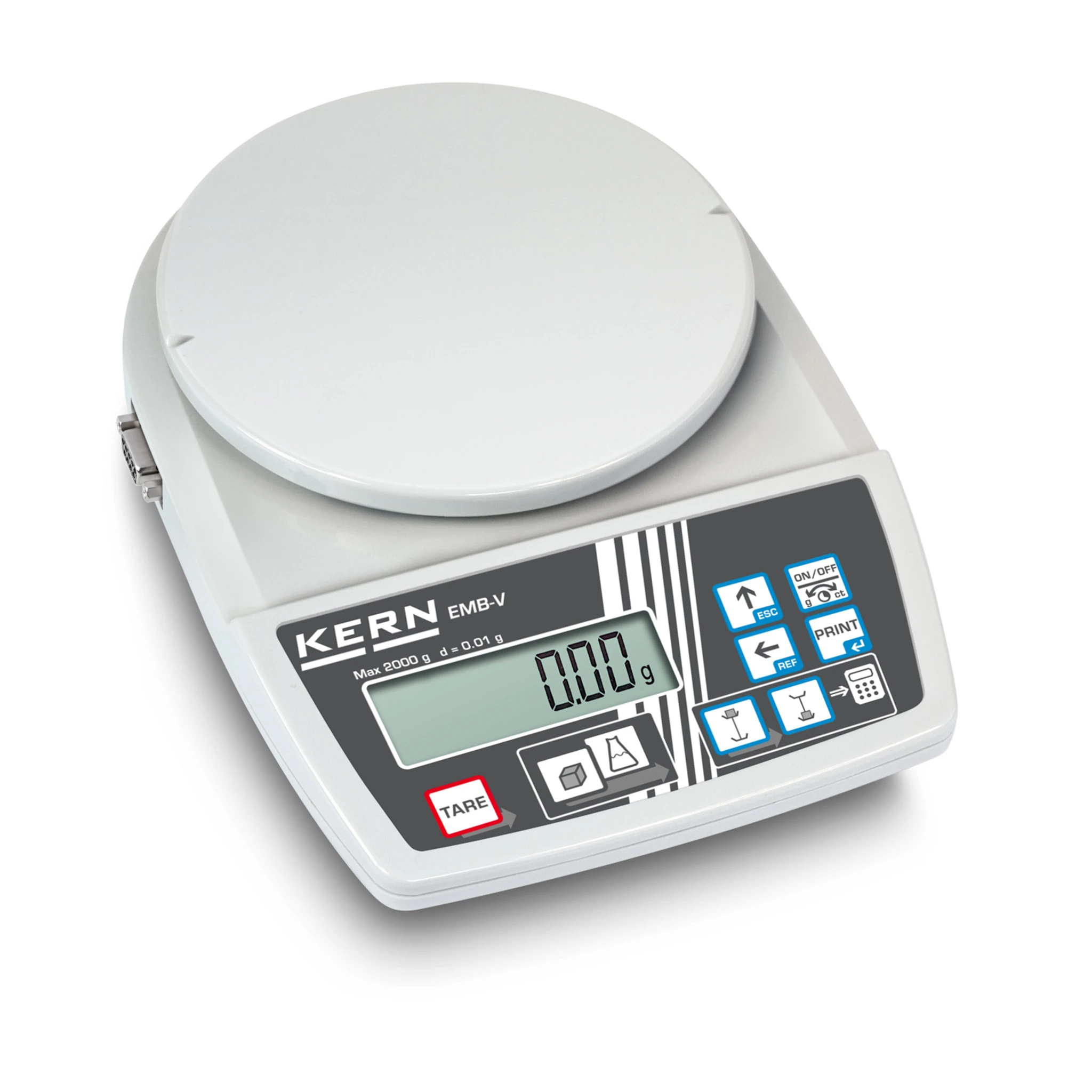 KERN | Dichtewaage EMB 2000-2V, Wägebereich 2000 g, Ablesbarkeit 0,01 g (Max.) 2000 g | 0,01 g