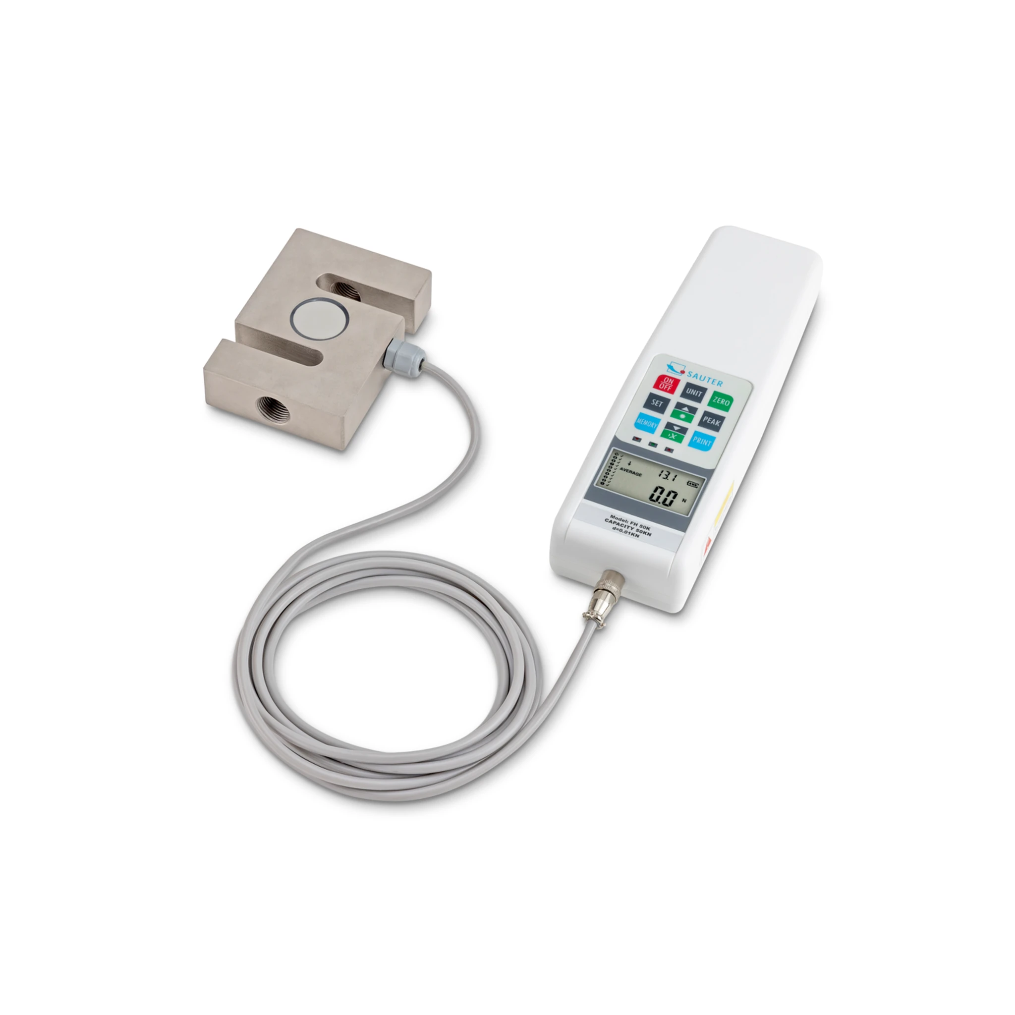 KERN | Digitales Kraftmessgerät (externe Messzelle) FH 50K (Max 50 kN | Ablesbarkeit 10 N)