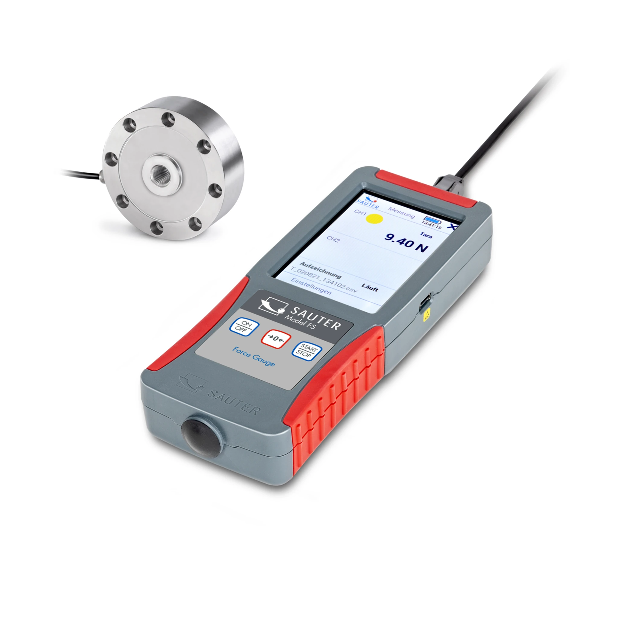 KERN | Digitales Kraftmessgerät (externe Messzelle) FS 2-5KRY1 (Max 5 kN | Ablesbarkeit 1 N)