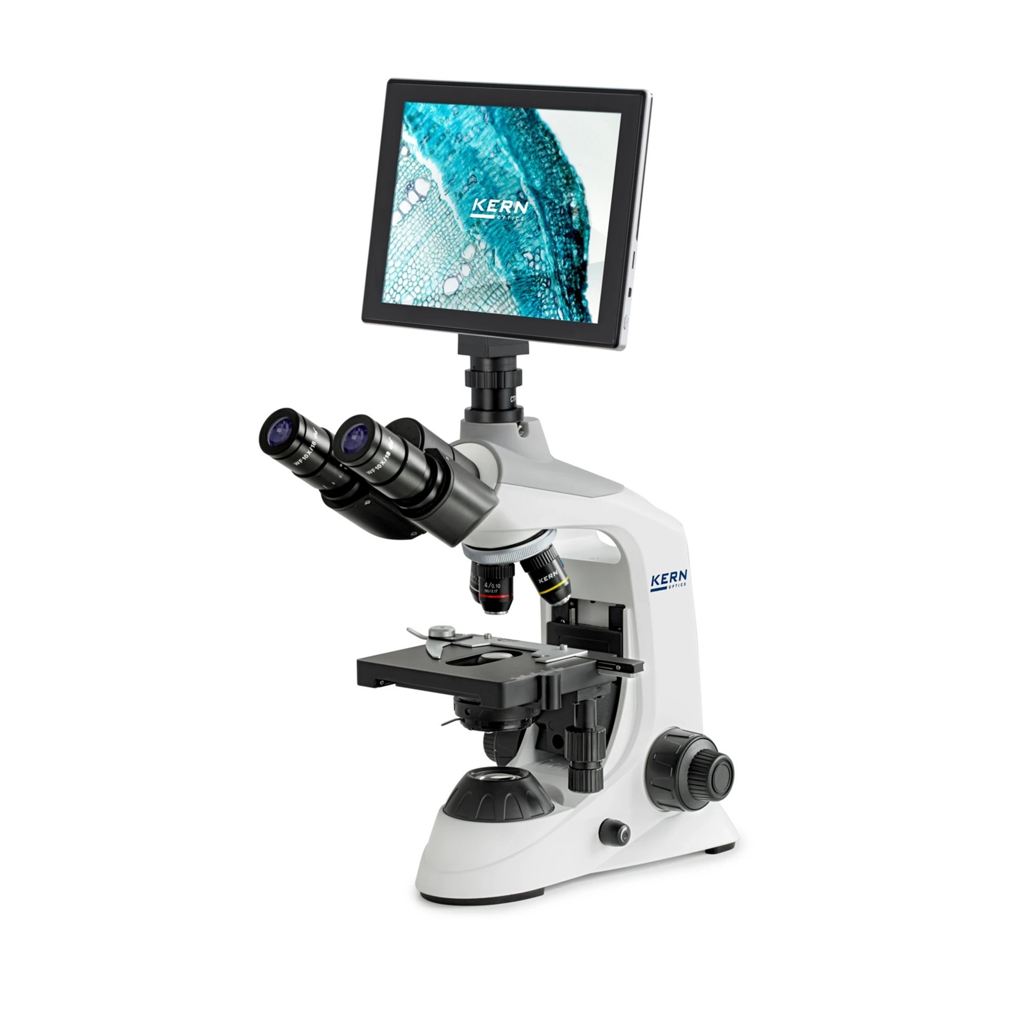 KERN | Durchlichtmikroskop - Digitalset OBE 134T241 (4x, 10x, 40x, 100x | WLAN, USB 2.0, HDMI, MicroSD Kartenslot)