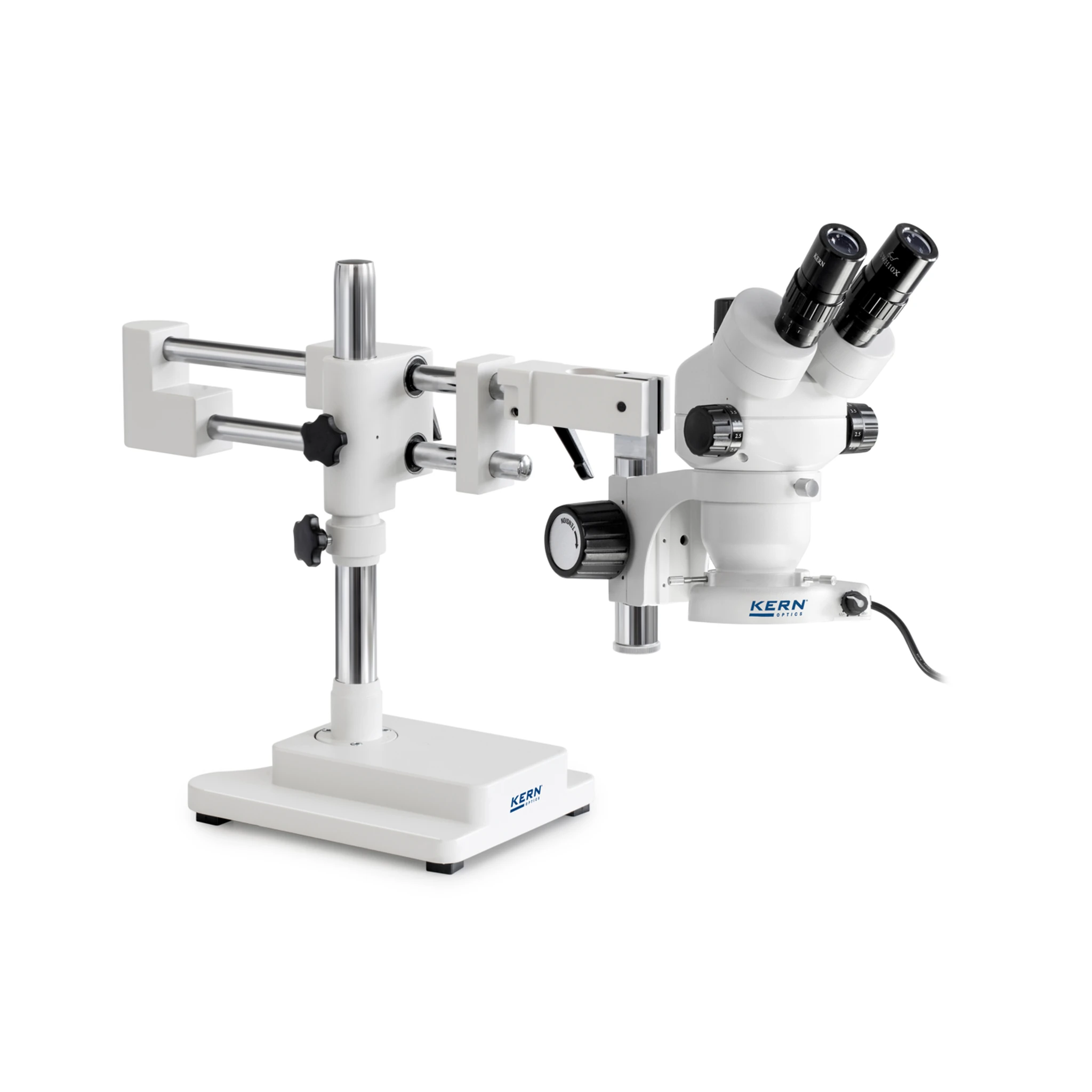 KERN | Stereo-Zoom Mikroskop-Set OZM 923 (Trinokular, Universal (Kugelgelagerter Doppelarm mit Platte), 0,7 x - 4,5 x, 4,5W LED (Auflicht))