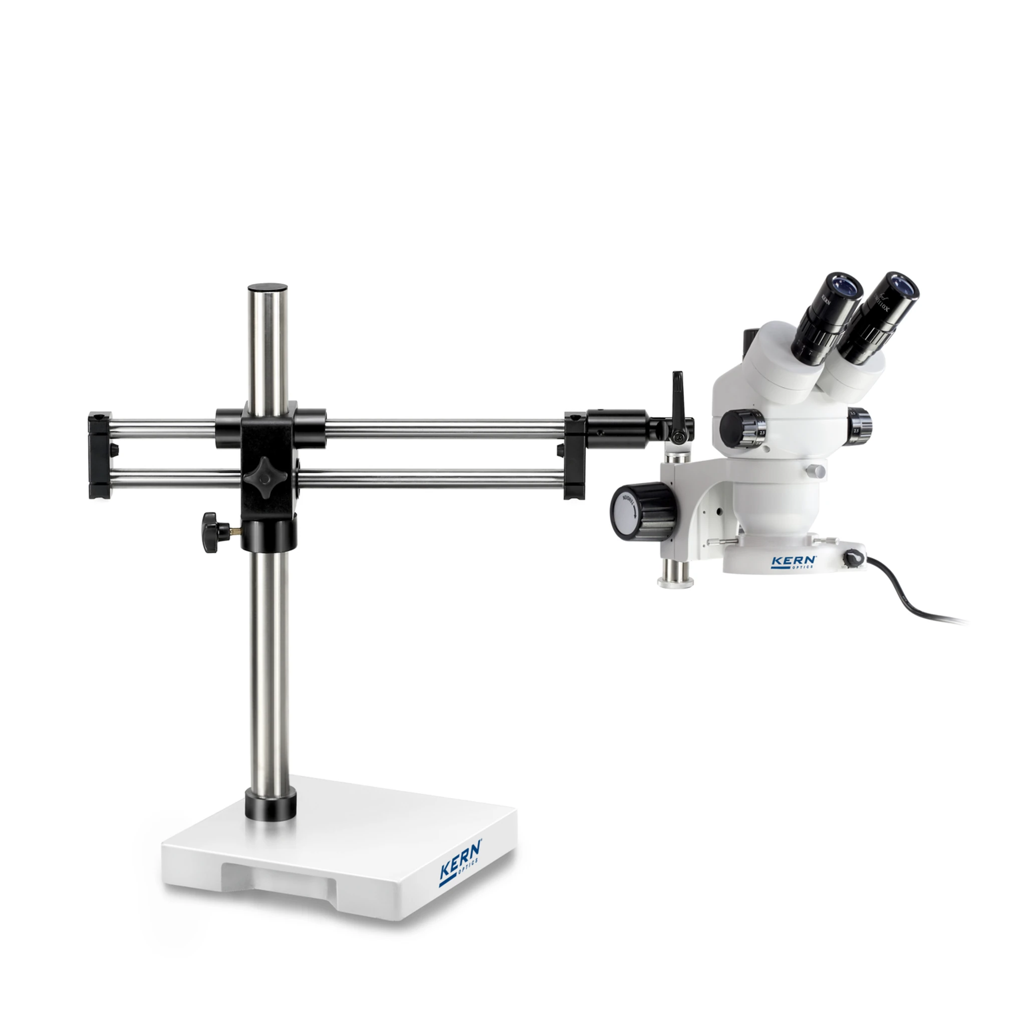 KERN | Stereo-Zoom Mikroskop-Set OZM 933UK (Trinokular, Universal (Kugelgelagerter Doppelarm mit Platte), 0,7x - 4,5x, 4,5W LED (Auflicht))