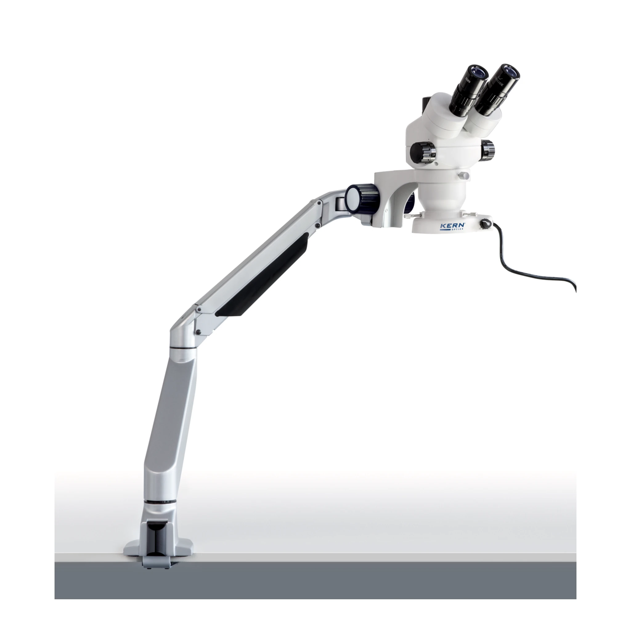 KERN | Stereo-Zoom Mikroskop-Set OZM 983 (Trinokular, Universal (Federgelenkarm mit Klemme), 0,7x - 4,5x, 4,5W LED (Auflicht))