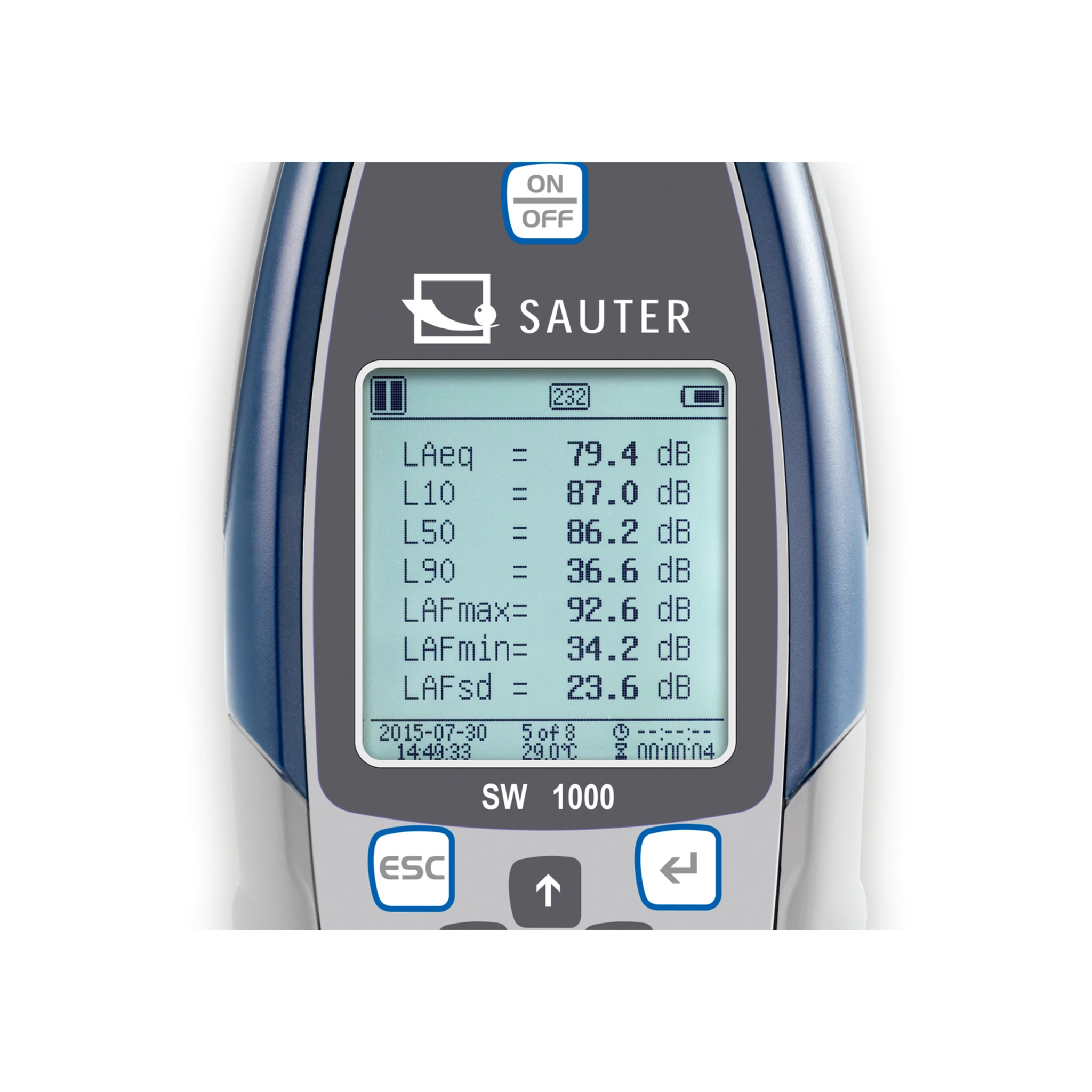 KERN | Schallpegelmessgerät SAUTER SW 1000 (Messbereich 20 dB – 134 dB, Ablesbarkeit 0,1 dB) – Bild 5