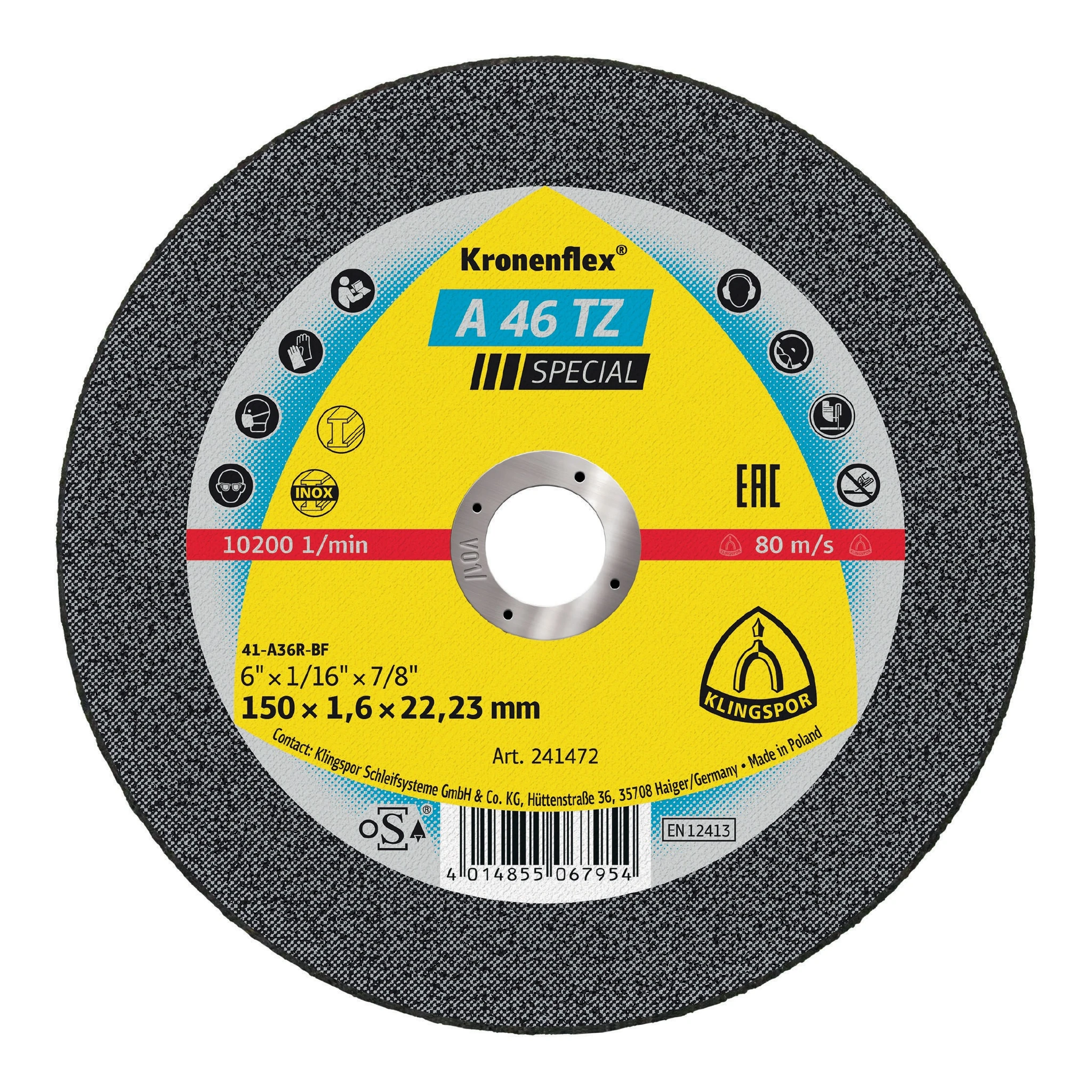 KLINGSPOR | Trennscheibe | D150x1,6mm gerade | INOX