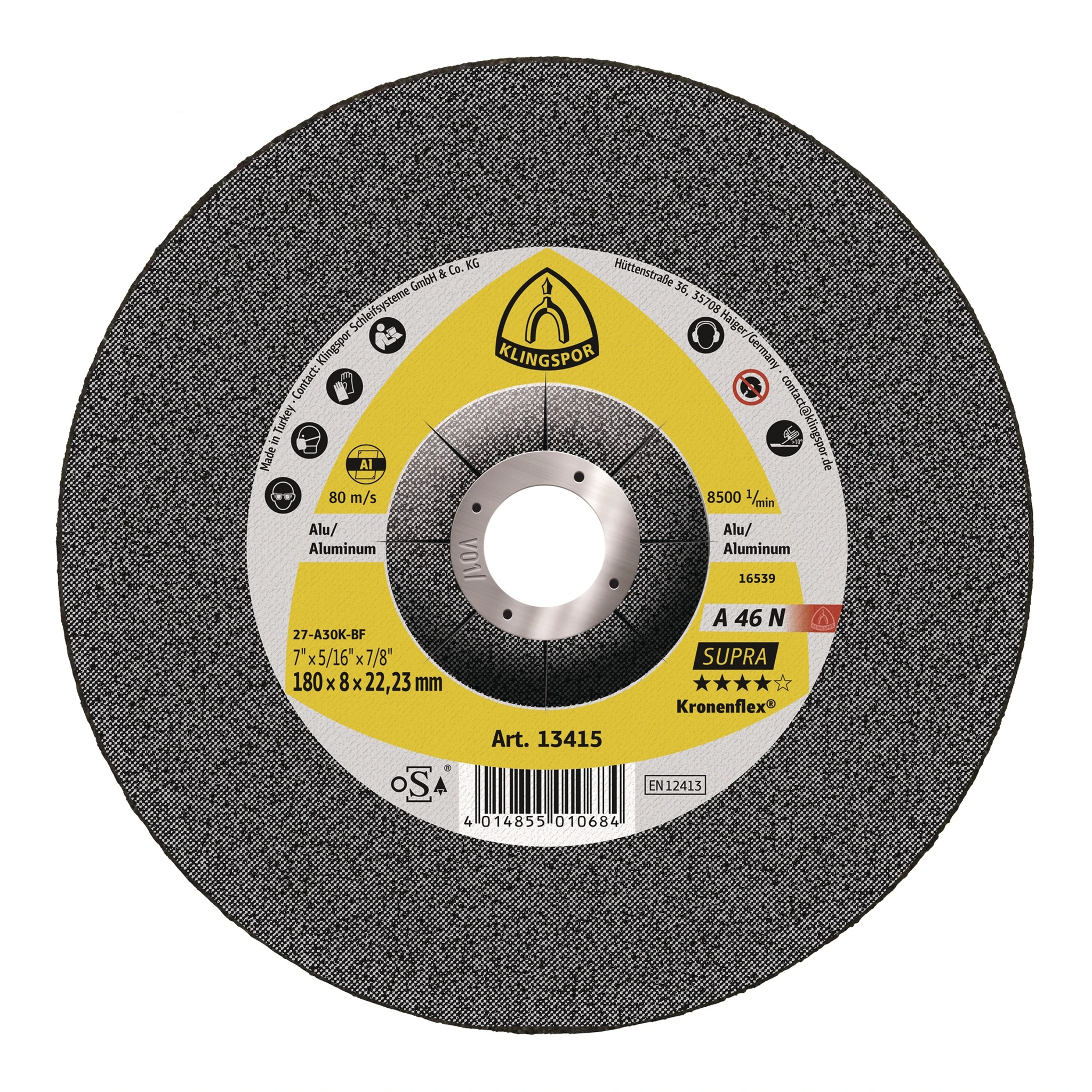 KLINGSPOR | Schruppscheibe | D125xS6mm | Aluminium