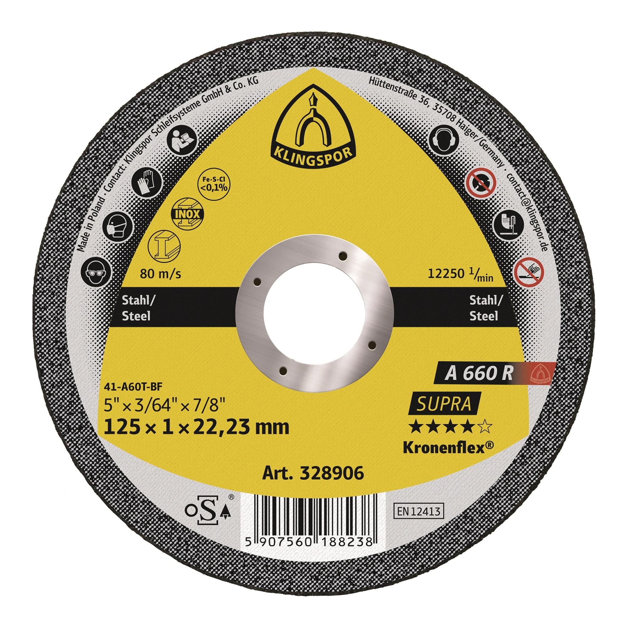 KLINGSPOR | Trennscheibe | D115x1mm gerade | INOX