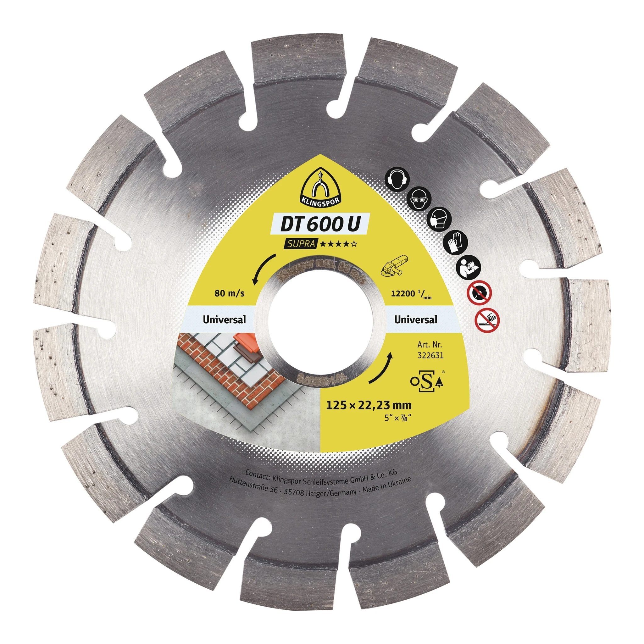 KLINGSPOR | Diamanttrennscheibe | Ø 125 mm Bohrung 22,23 mm