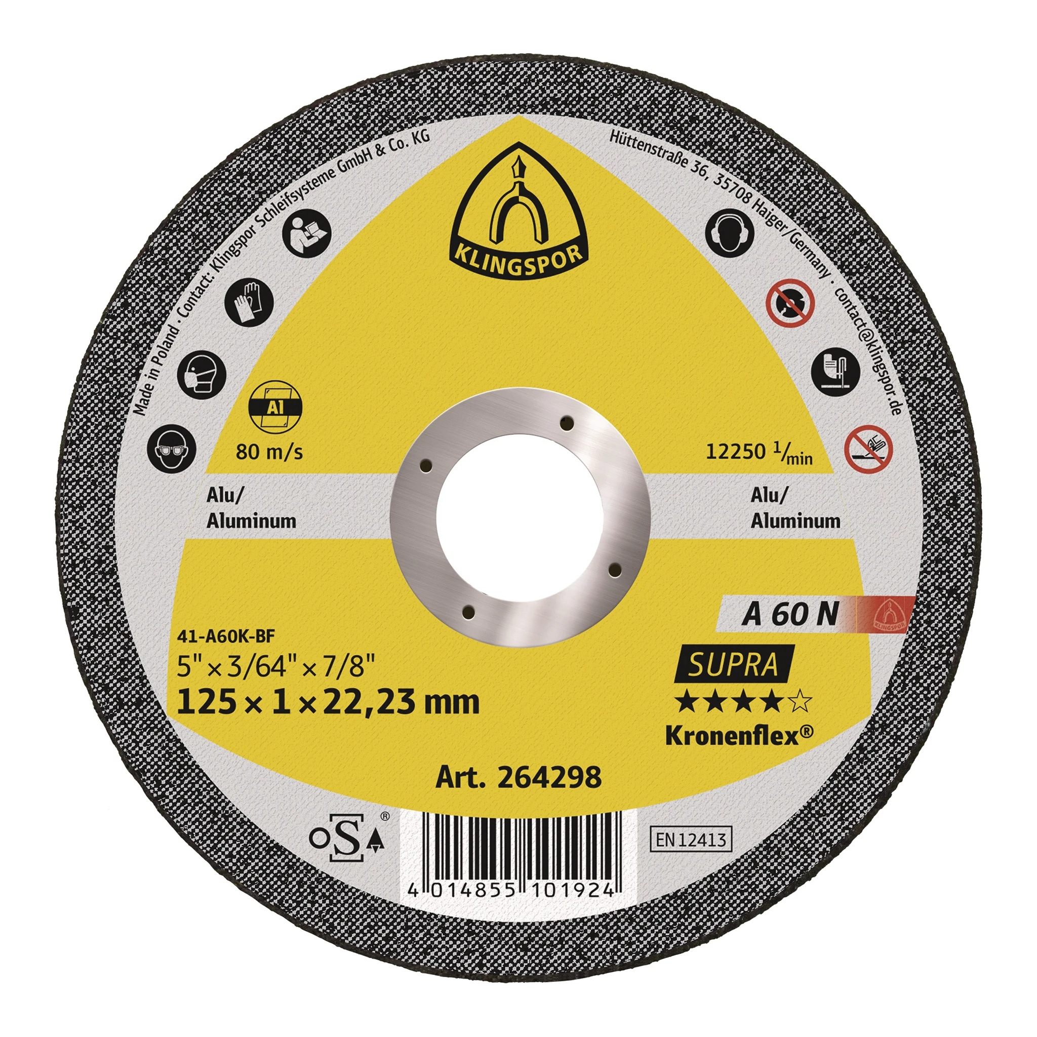 KLINGSPOR | Trennscheibe | D125x1mm gerade | Aluminium