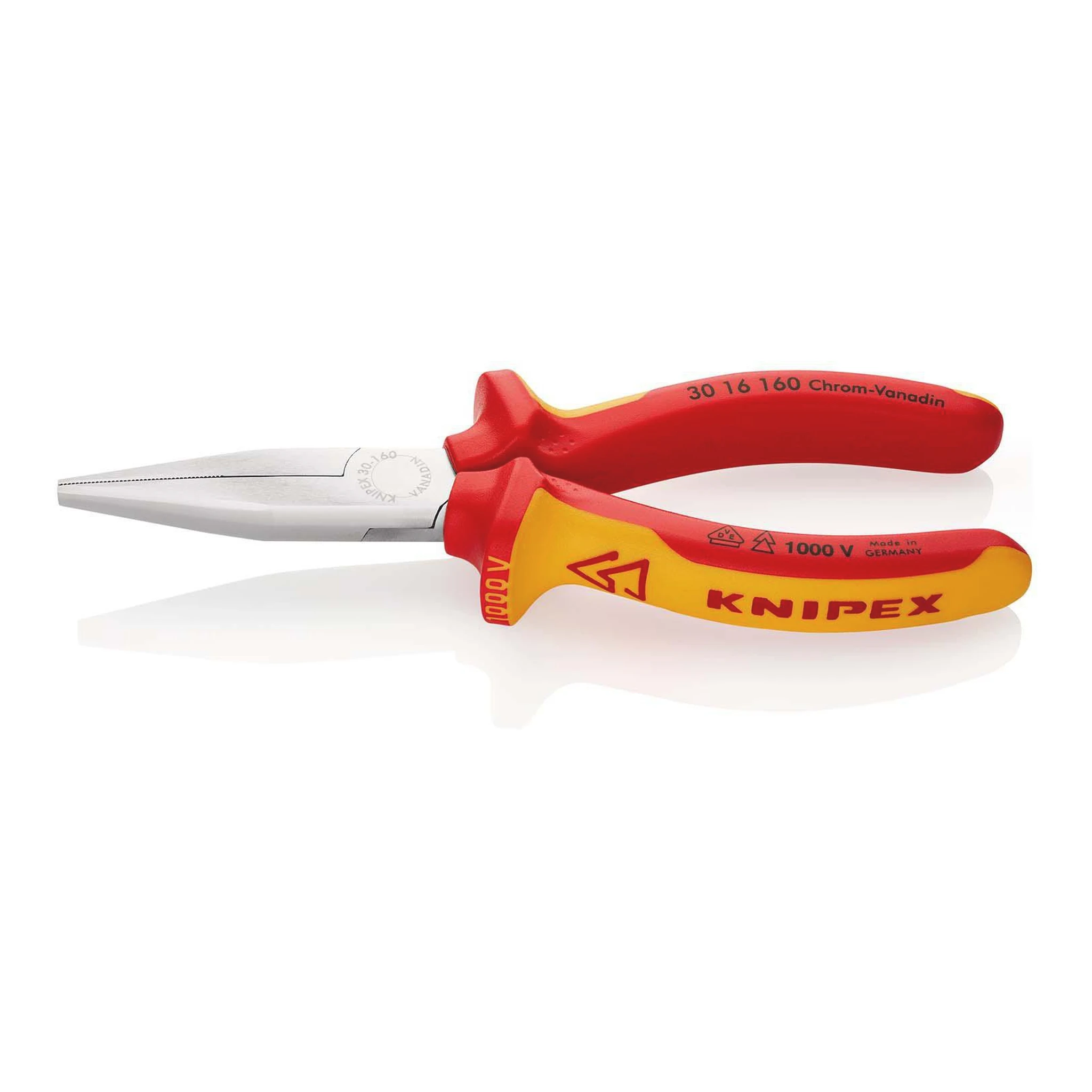 KNIPEX | Langbeckzange | Gesamtlänge 160 mm Form 1 | Kopf verchromt lang, flach