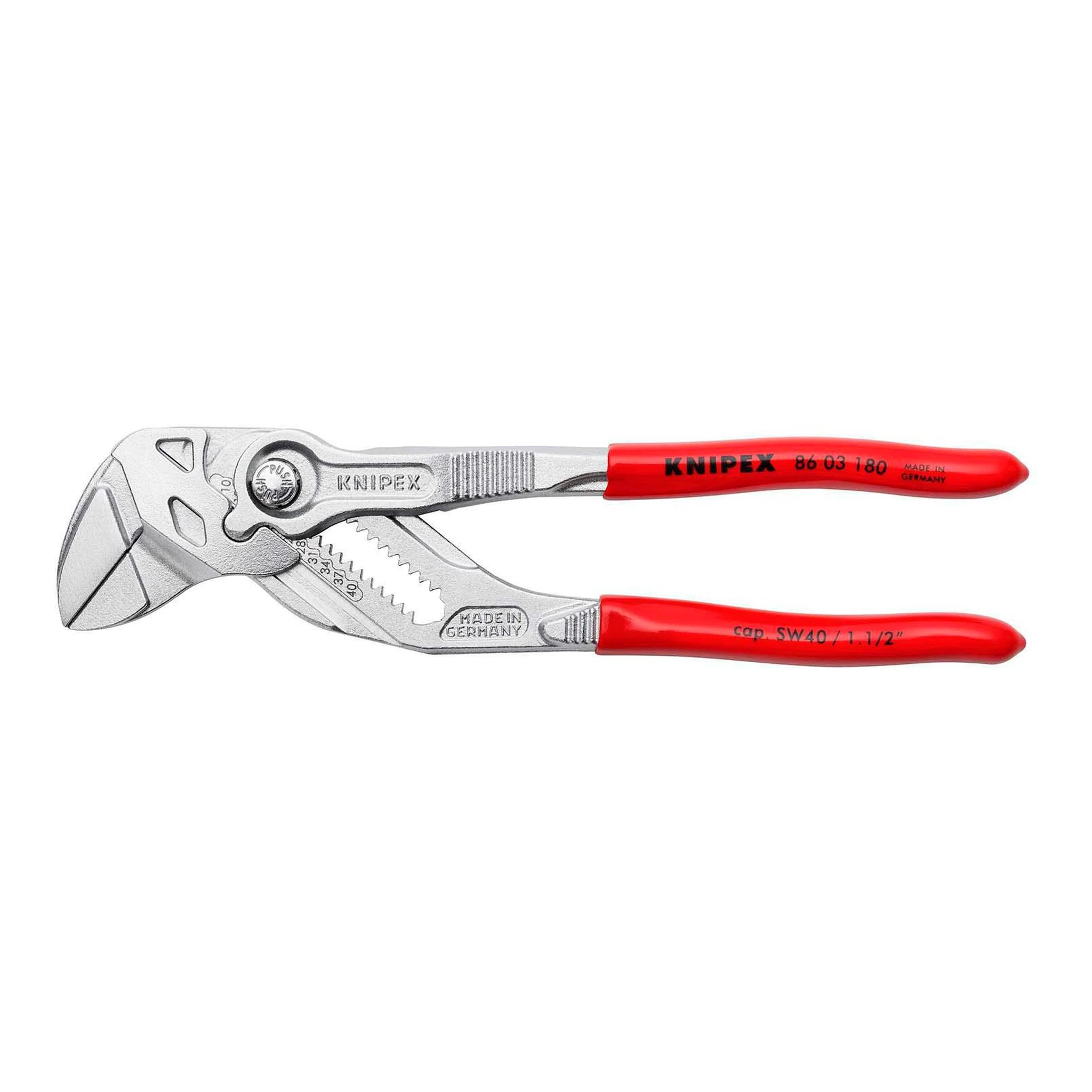 KNIPEX | Zangenschlüssel | Länge 180 mm Spannweite 40 mm | verchromt Kunststoffüberzug