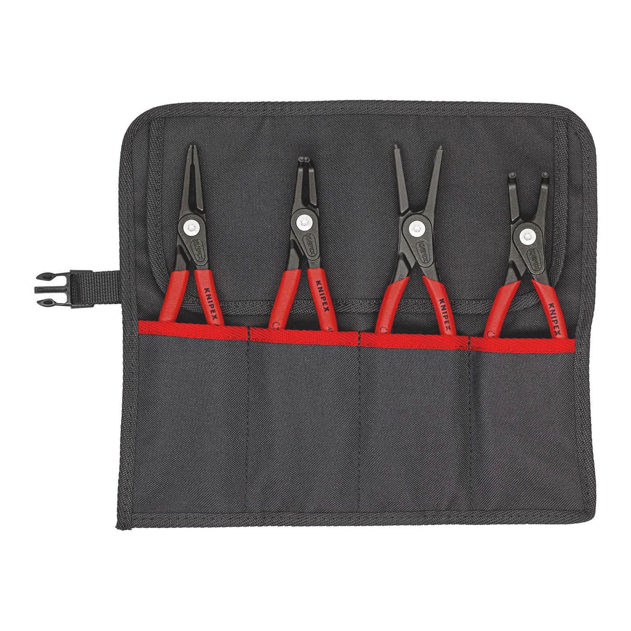 KNIPEX | Präzisionssicherungsringzangen-Satz | 4-teilig in Rolltasche | 19 - 60 mm