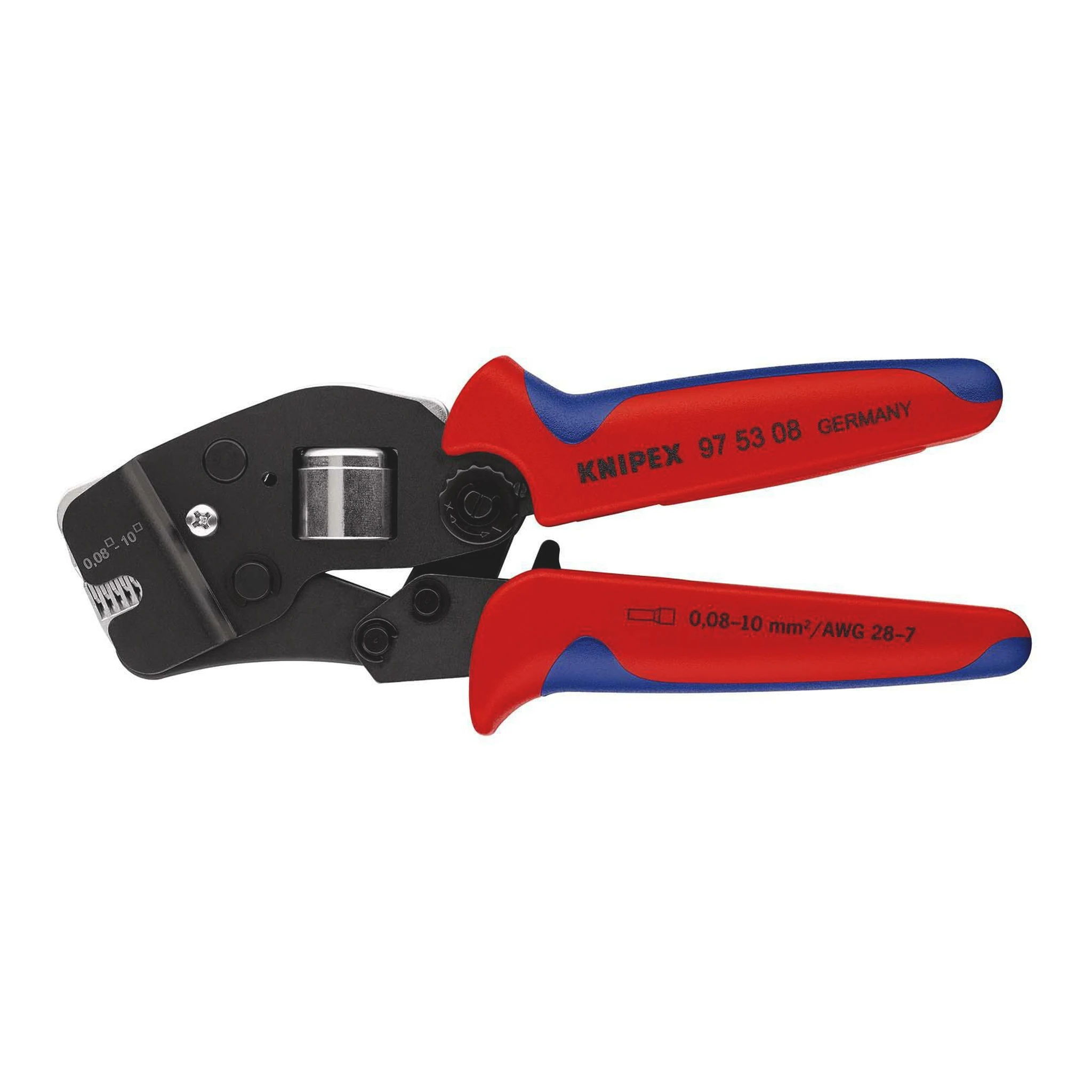 KNIPEX | Crimpzange | Gesamtlänge 190 mm | 0,08 - 10,0 (AWG 28 - 7) mm² brüniert