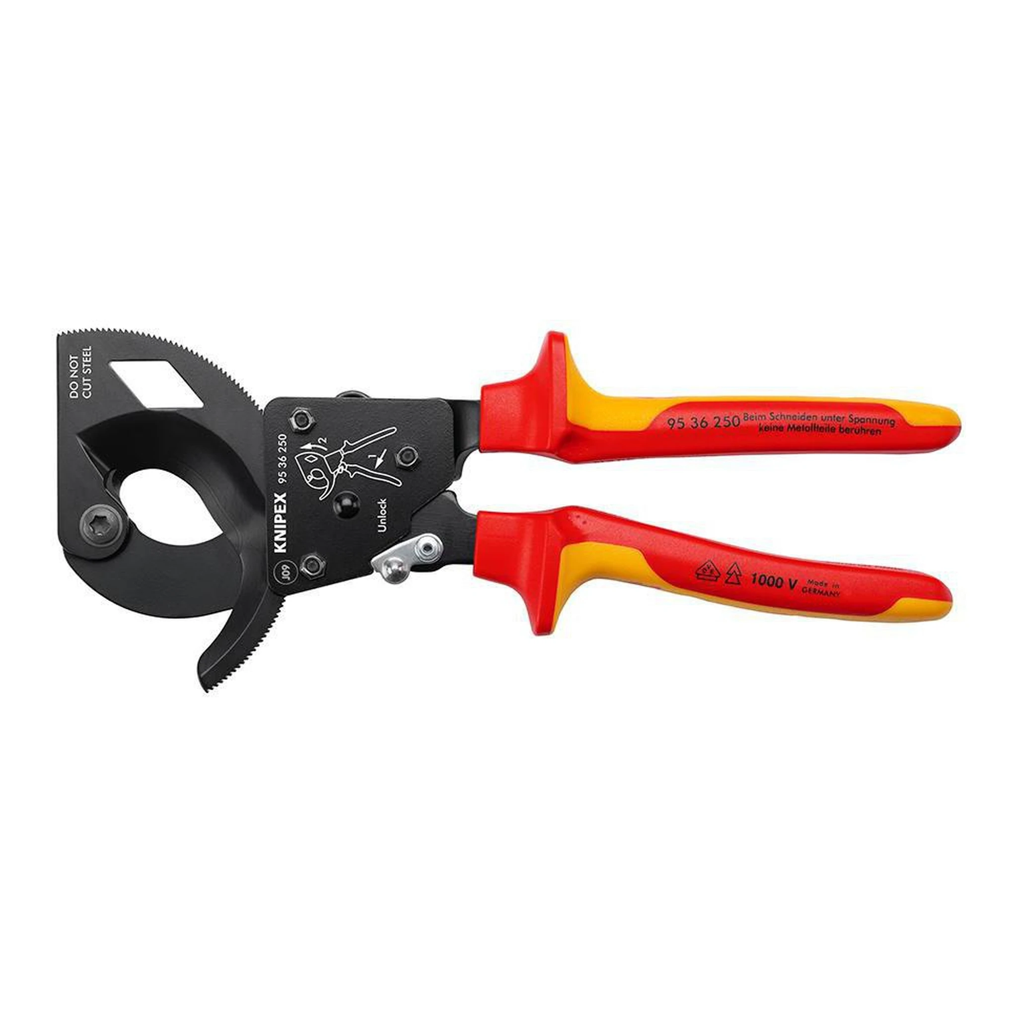 KNIPEX | Kabelschneider | Gesamtlänge 250 mm max. 32 (240 mm²) mm | Mehrkomponenten-Hüllen VDE