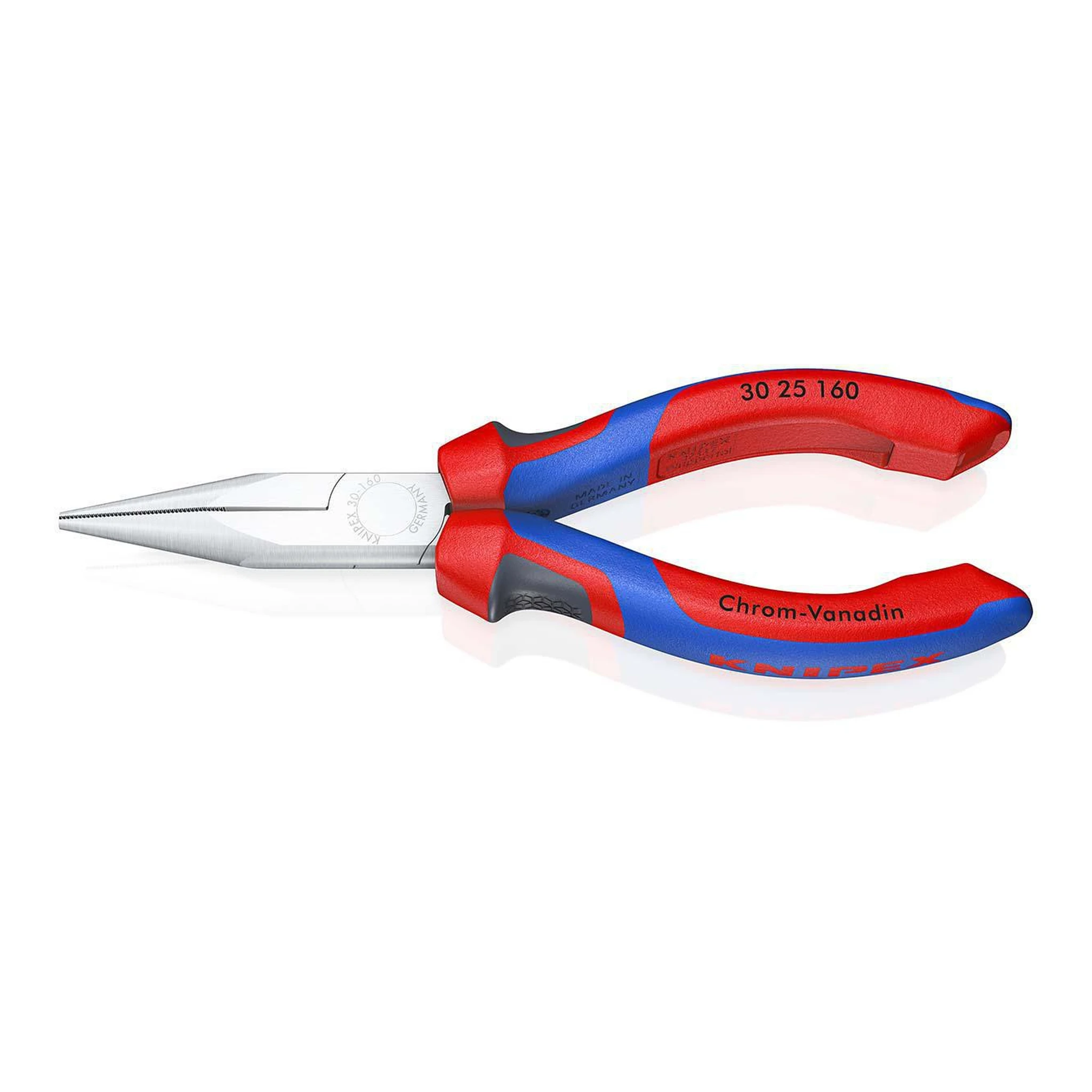 KNIPEX | Langbeckzange | Gesamtlänge 160 mm Form 2 | Kopf verchromt lang, flach-rund
