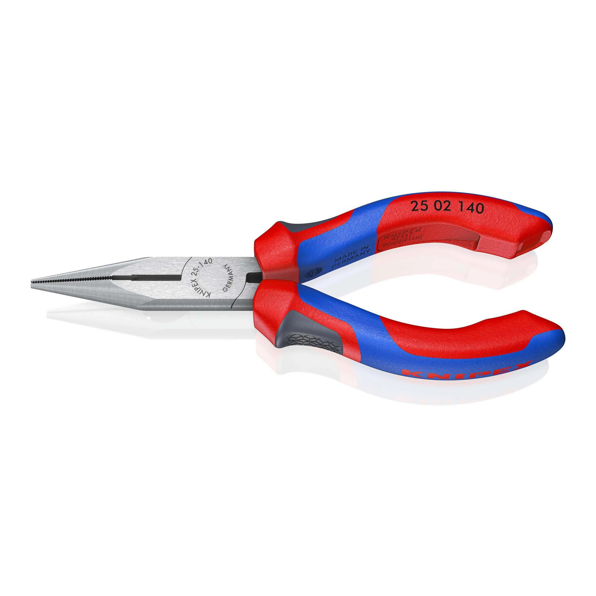 KNIPEX | Flachrundzange | Länge 140 mm flach/rund gerade | poliert Mehrkomponenten-Hüllen