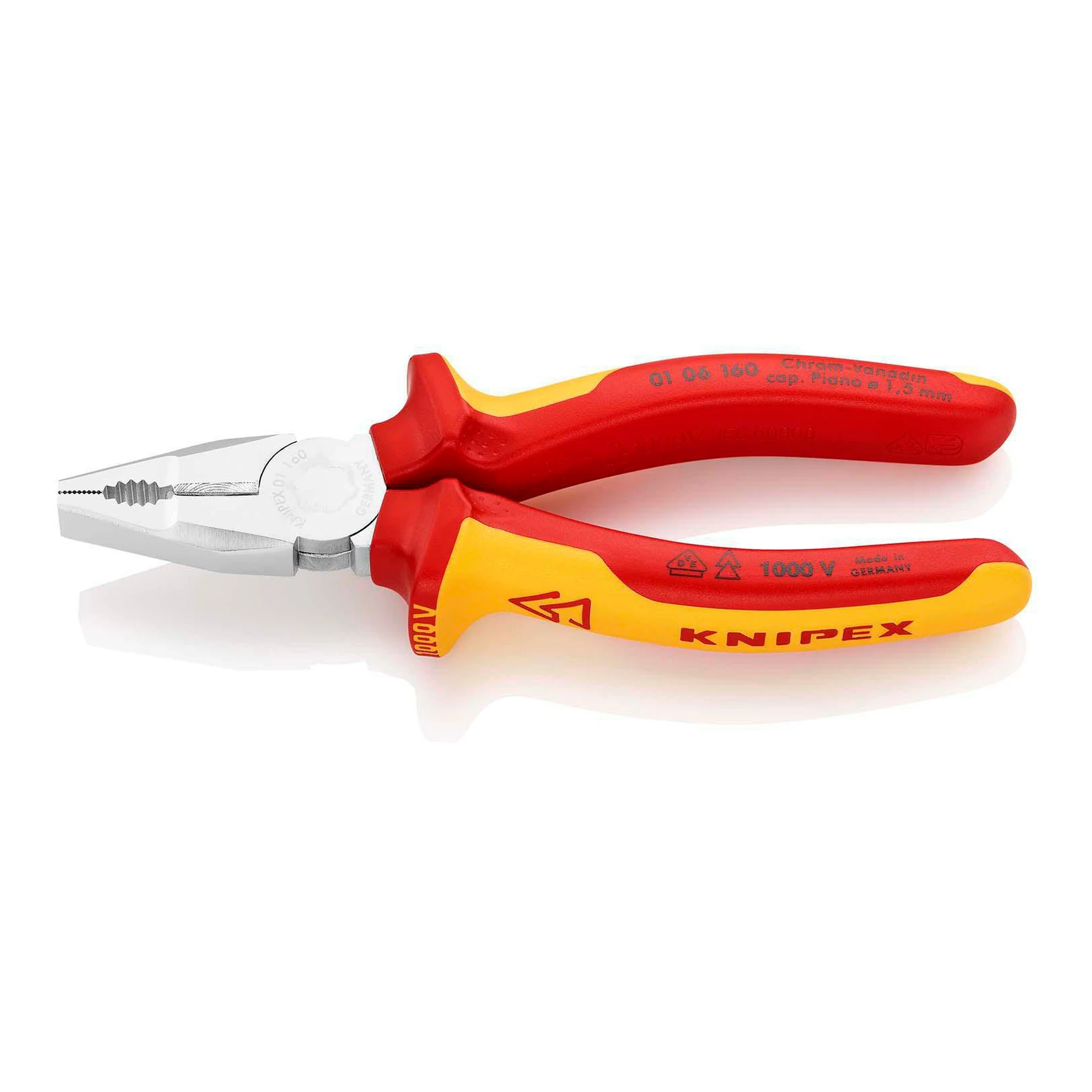 KNIPEX | Kombizange | Länge 160 mm | verchromt Mehrkomponenten-Hüllen