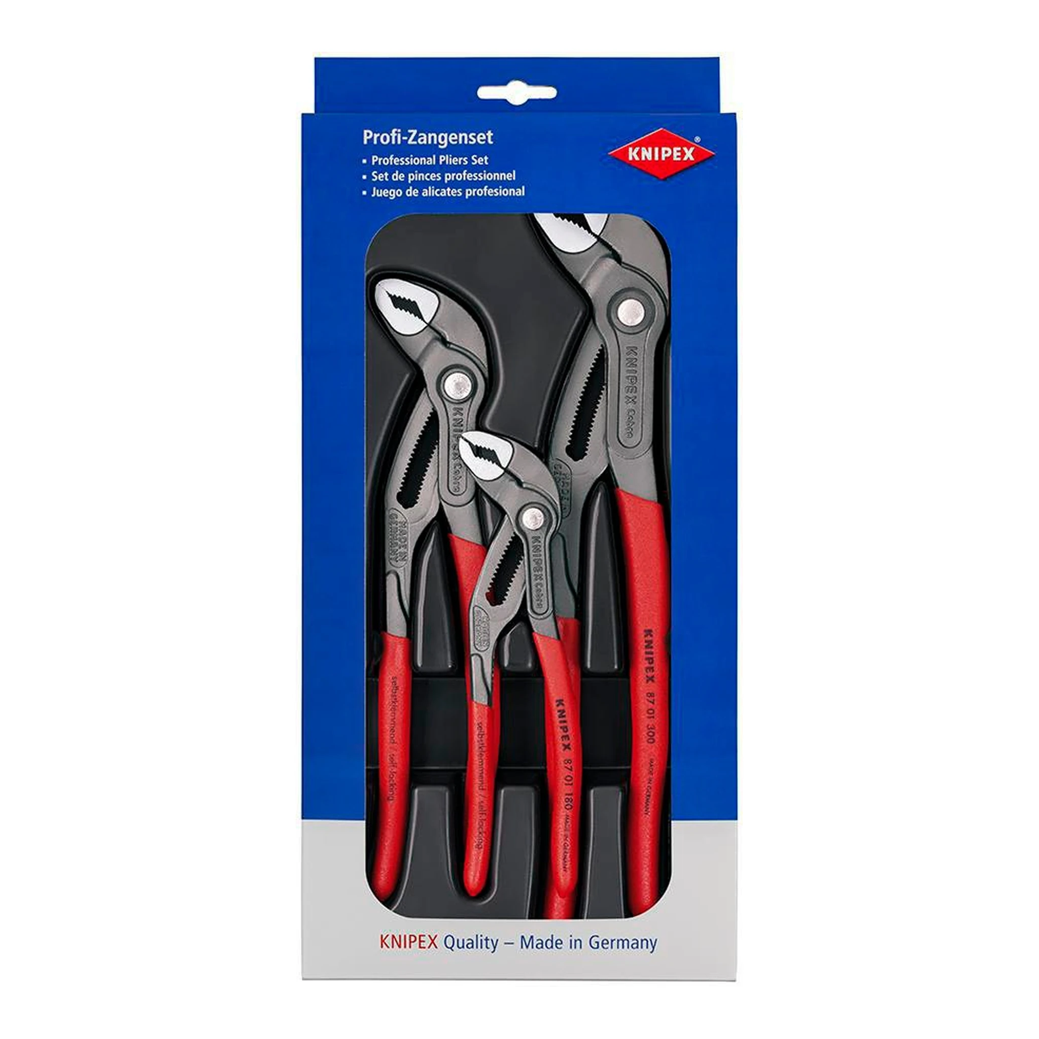 KNIPEX | Zangen-Satz | Inhalt 3-teilig | grau atramentiert