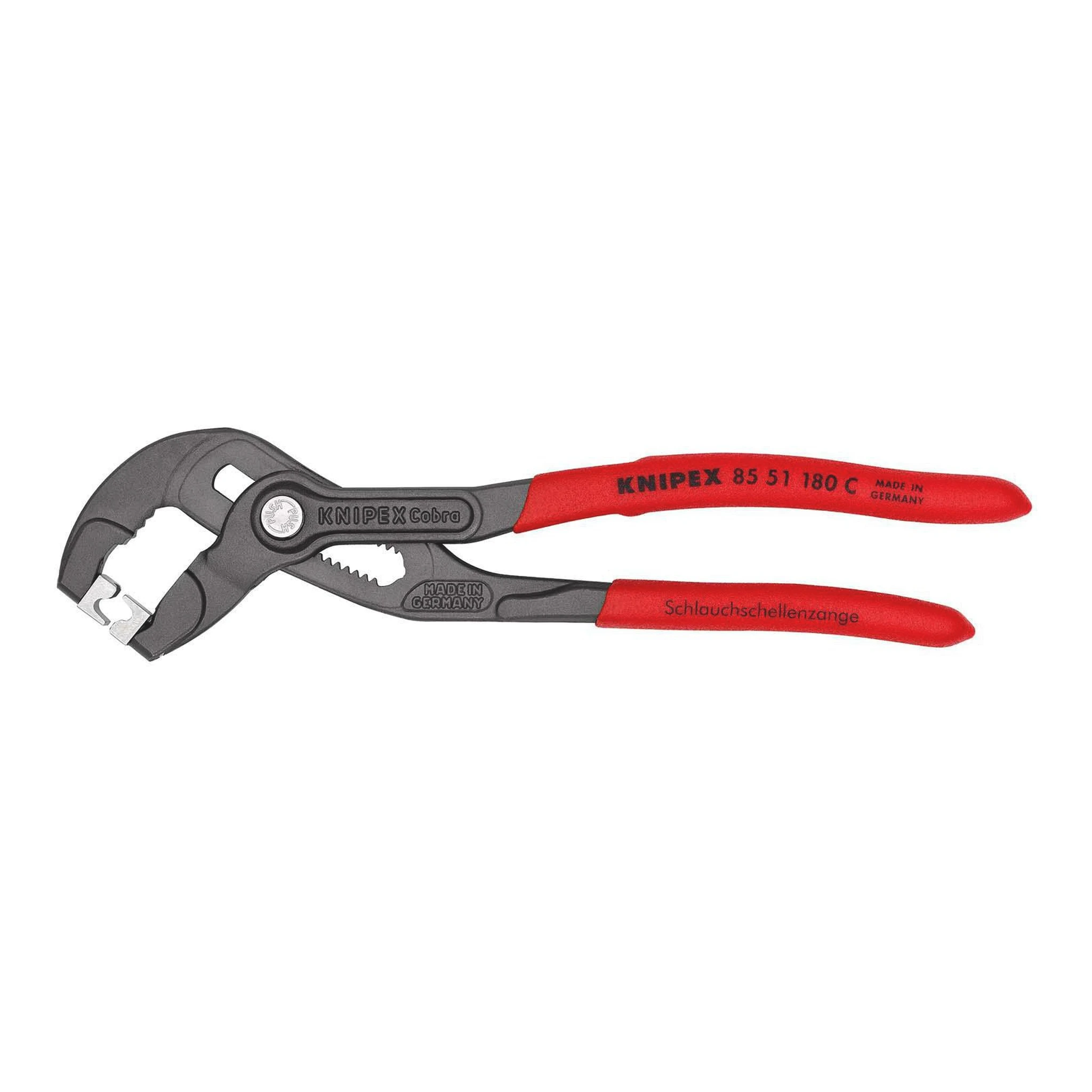 KNIPEX | Schlauchschellenzange | Gesamtlänge 180 mm | Kopf grau atramentiert