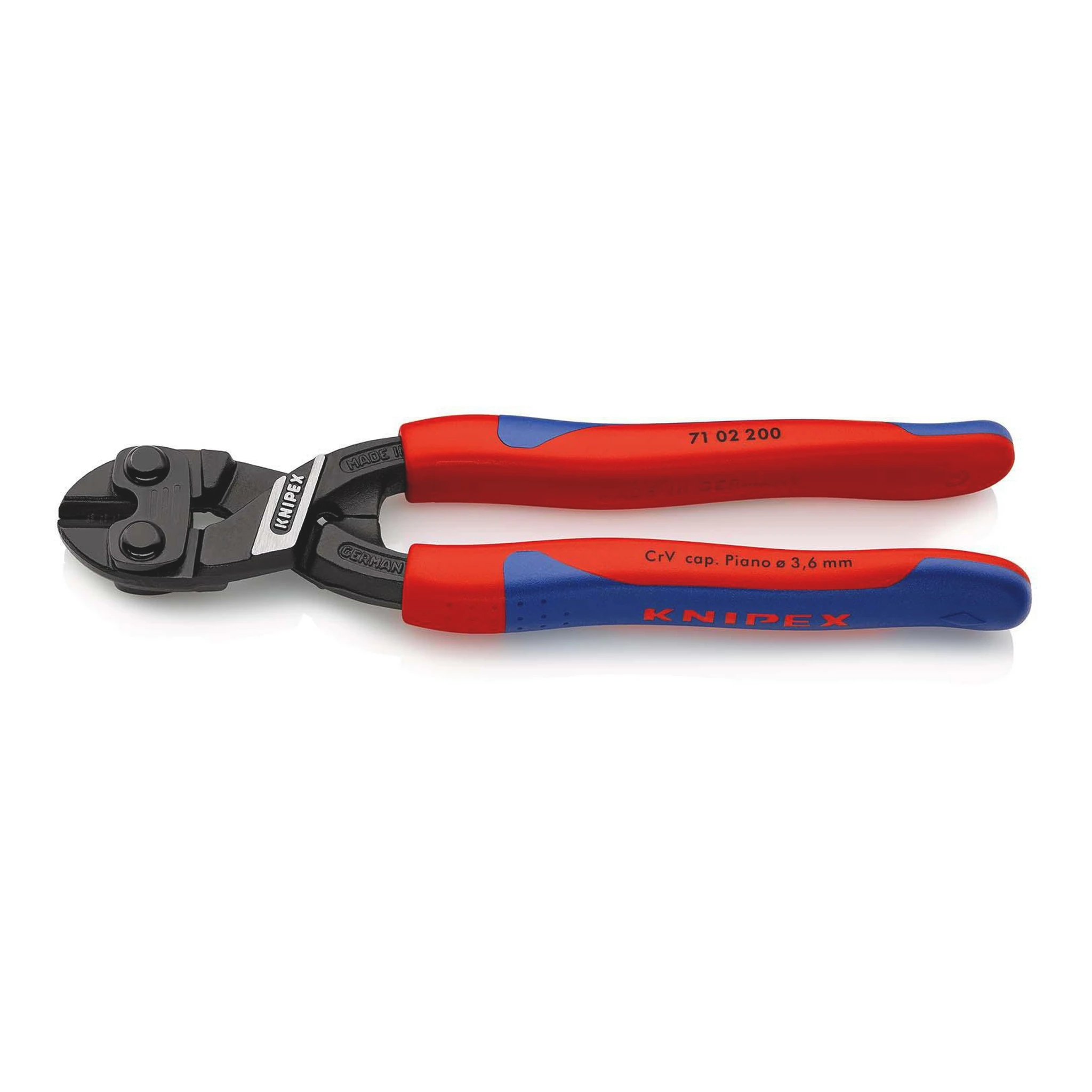 KNIPEX | Kompaktbolzenschneider | Länge 200 mm Mehrkomponenten-Hüllen | gerade Form 0 ohne Aussparung