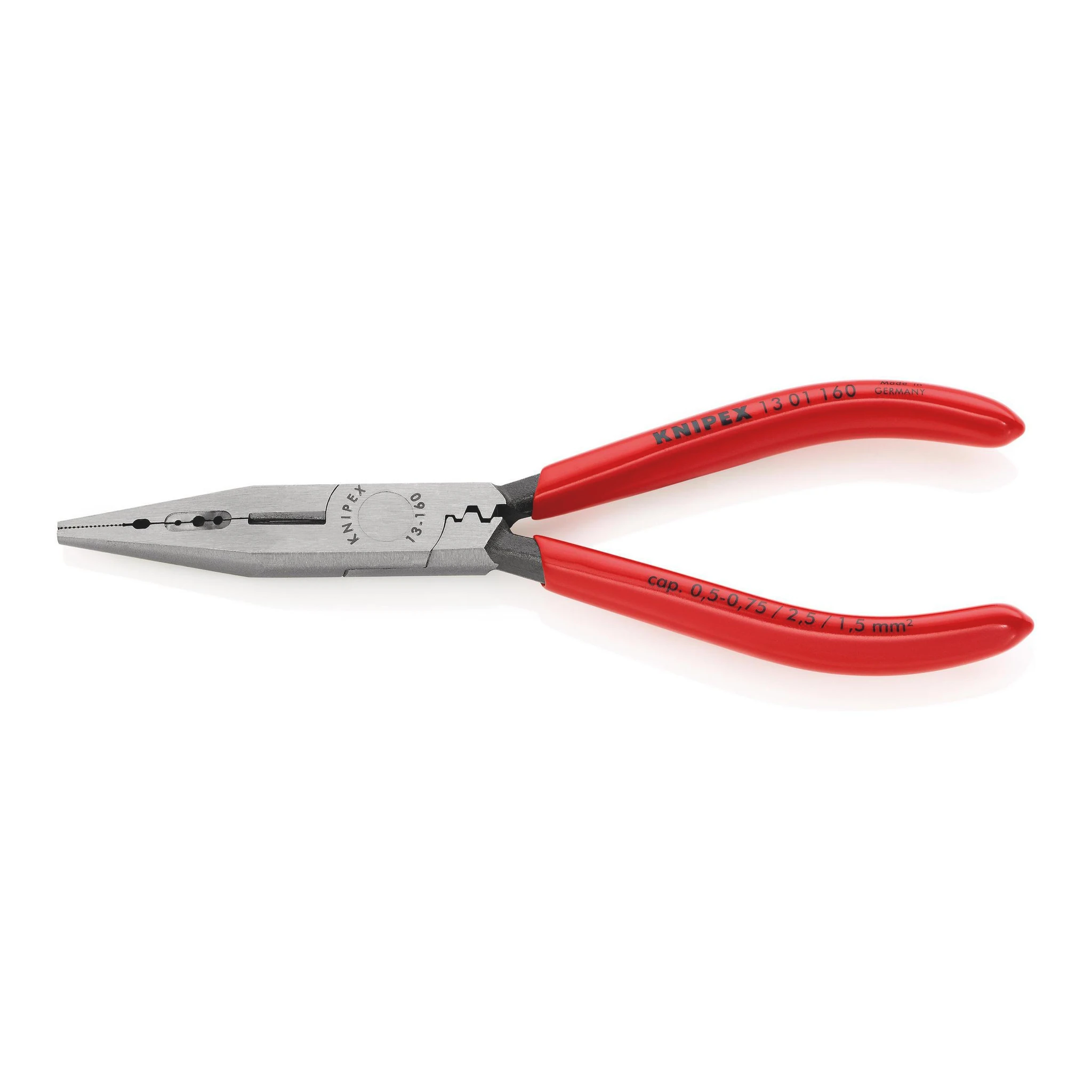 KNIPEX | Verdrahtungszange | Länge 160 mm | 0,5-0,75 / 1,5 / 2,5 mm²