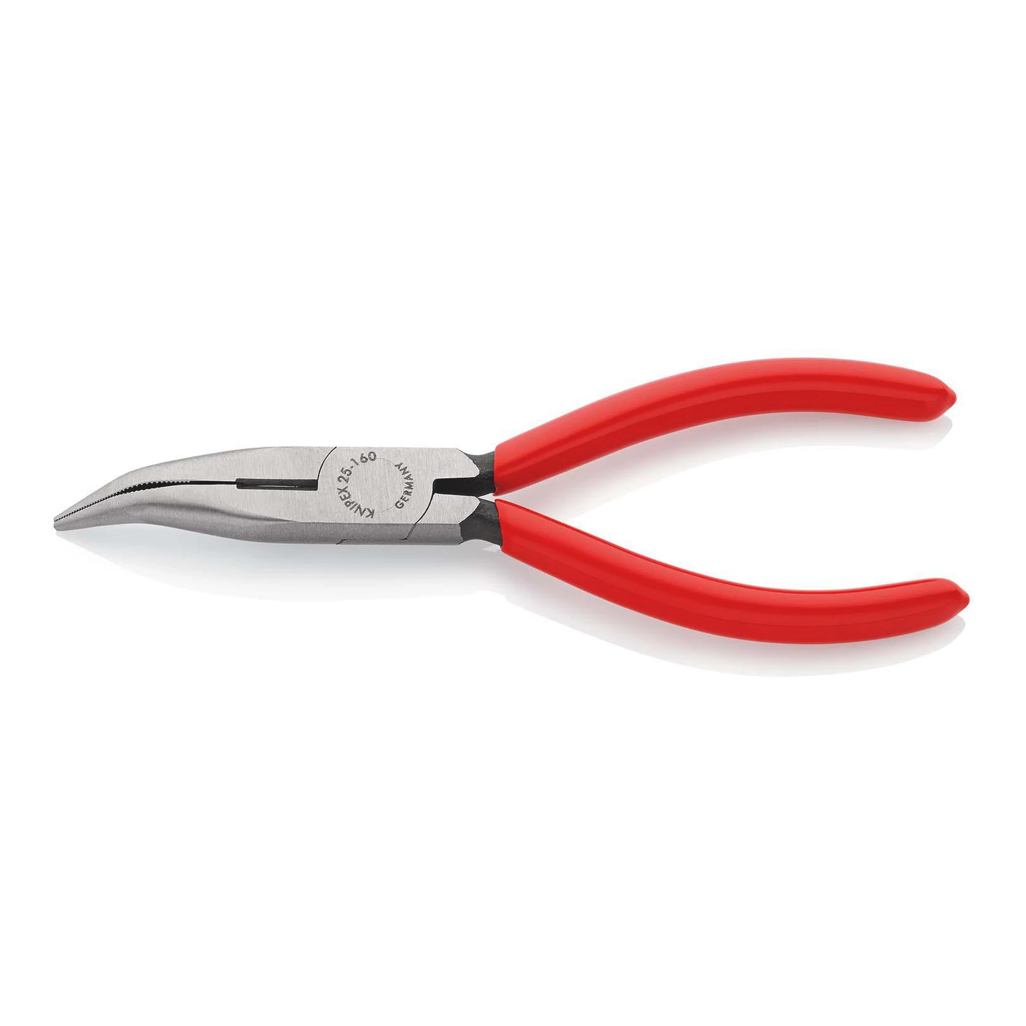 KNIPEX | Flachrundzange | Länge 160 mm flach/rund 40° gewinkelt | poliert Kunststoffüberzug