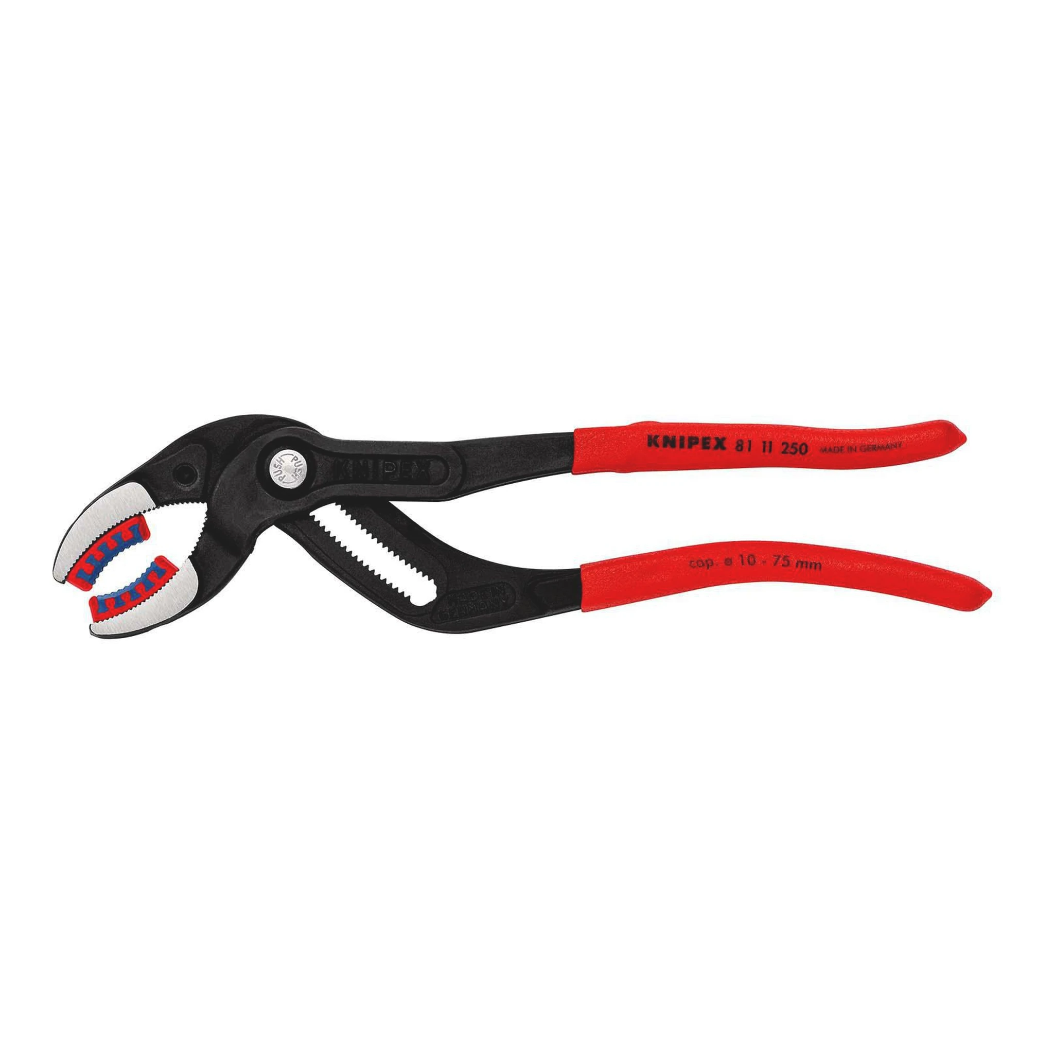 KNIPEX | Syphon-/Connectorenzange | Länge 250 mm Spannweite 10 - 75 mm | schwarz atramentiert