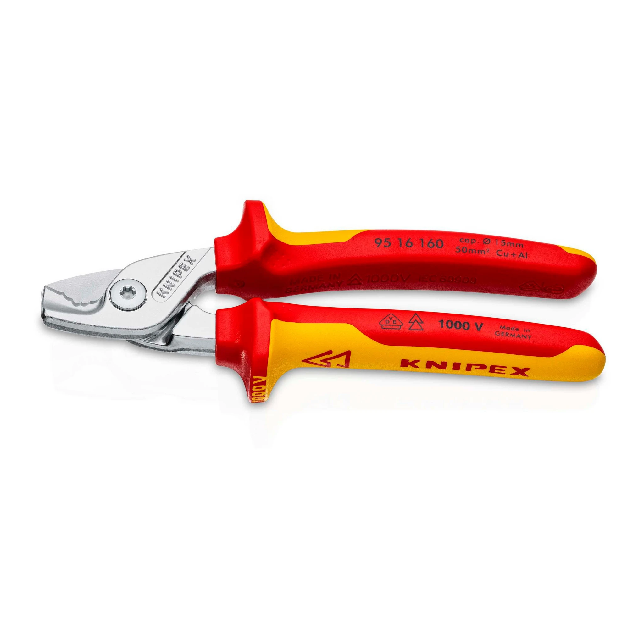 KNIPEX | Kabelschere | Länge 160 mm | Kopf verchromt VDE