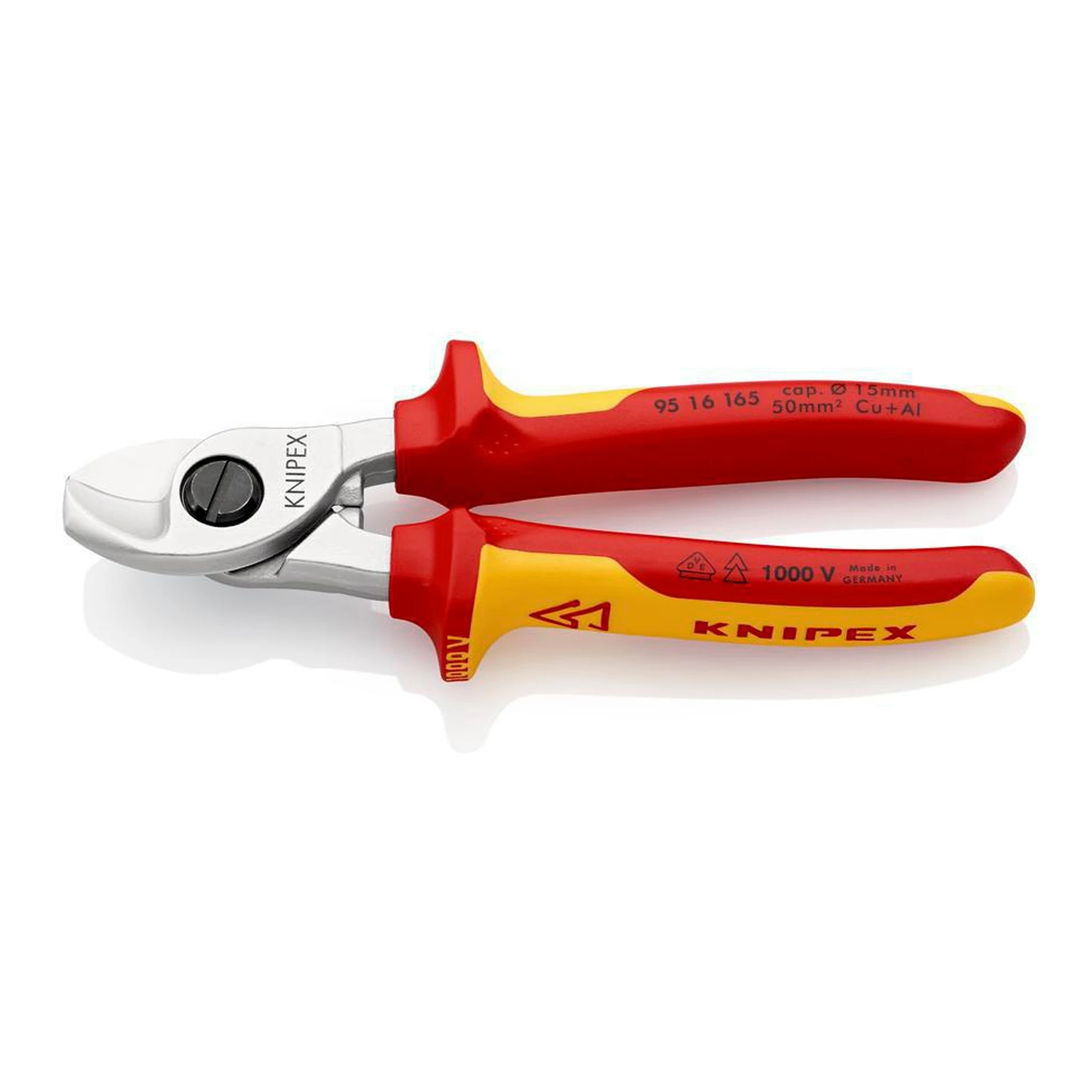 KNIPEX | Kabelschere | Länge 165 mm | Kopf verchromt VDE