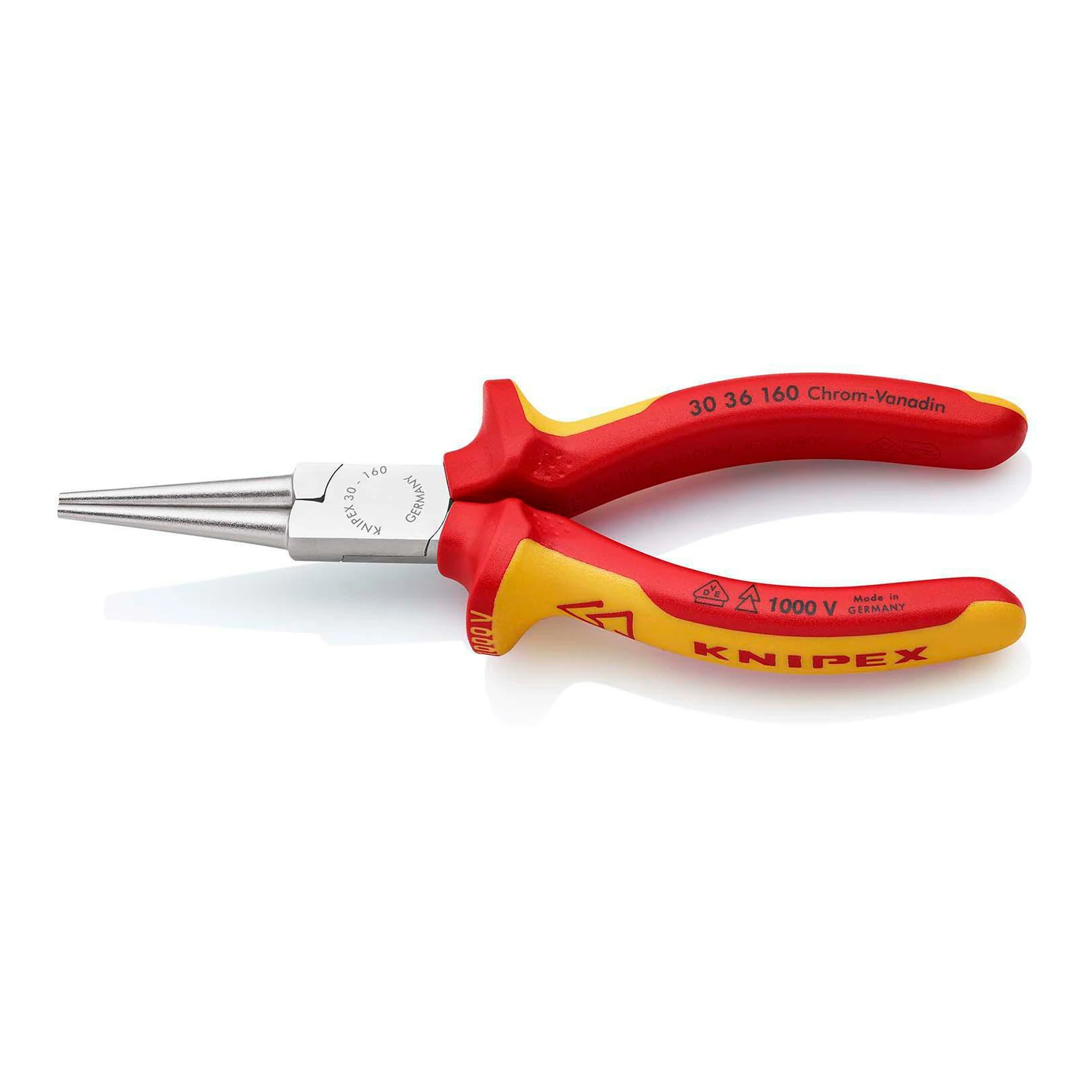 KNIPEX | Langbeckzange | Gesamtlänge 160 mm Form 3 | Kopf verchromt lang, rund