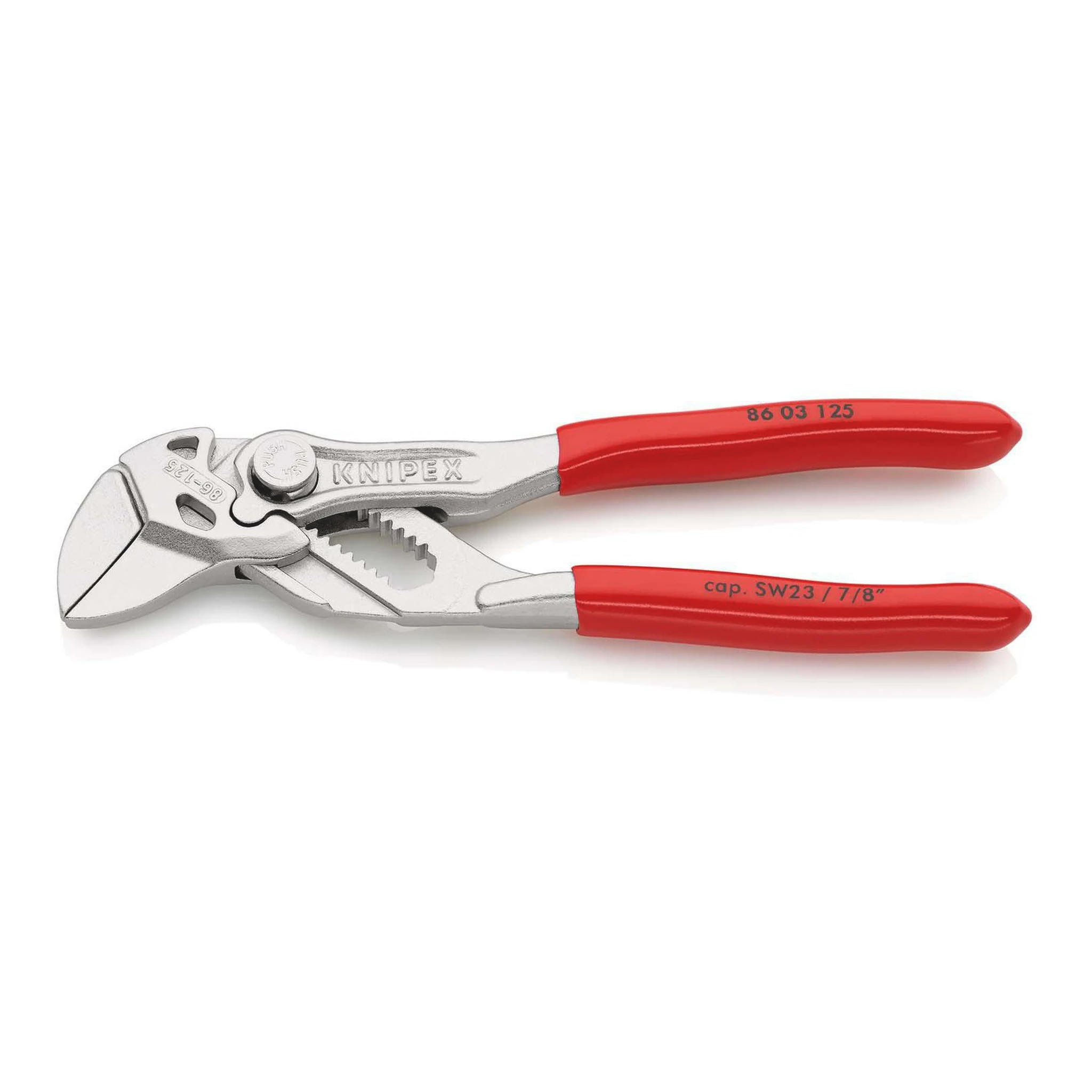 KNIPEX | Zangenschlüssel | Länge 125 mm Spannweite 23 mm | verchromt Kunststoffüberzug
