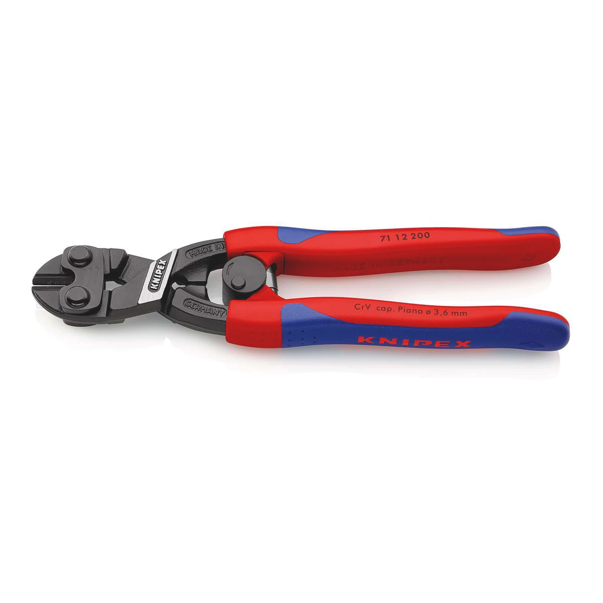 KNIPEX | Kompaktbolzenschneider | Länge 200 mm Mehrkomponenten-Hüllen | gerade Form 1 ohne Aussparung