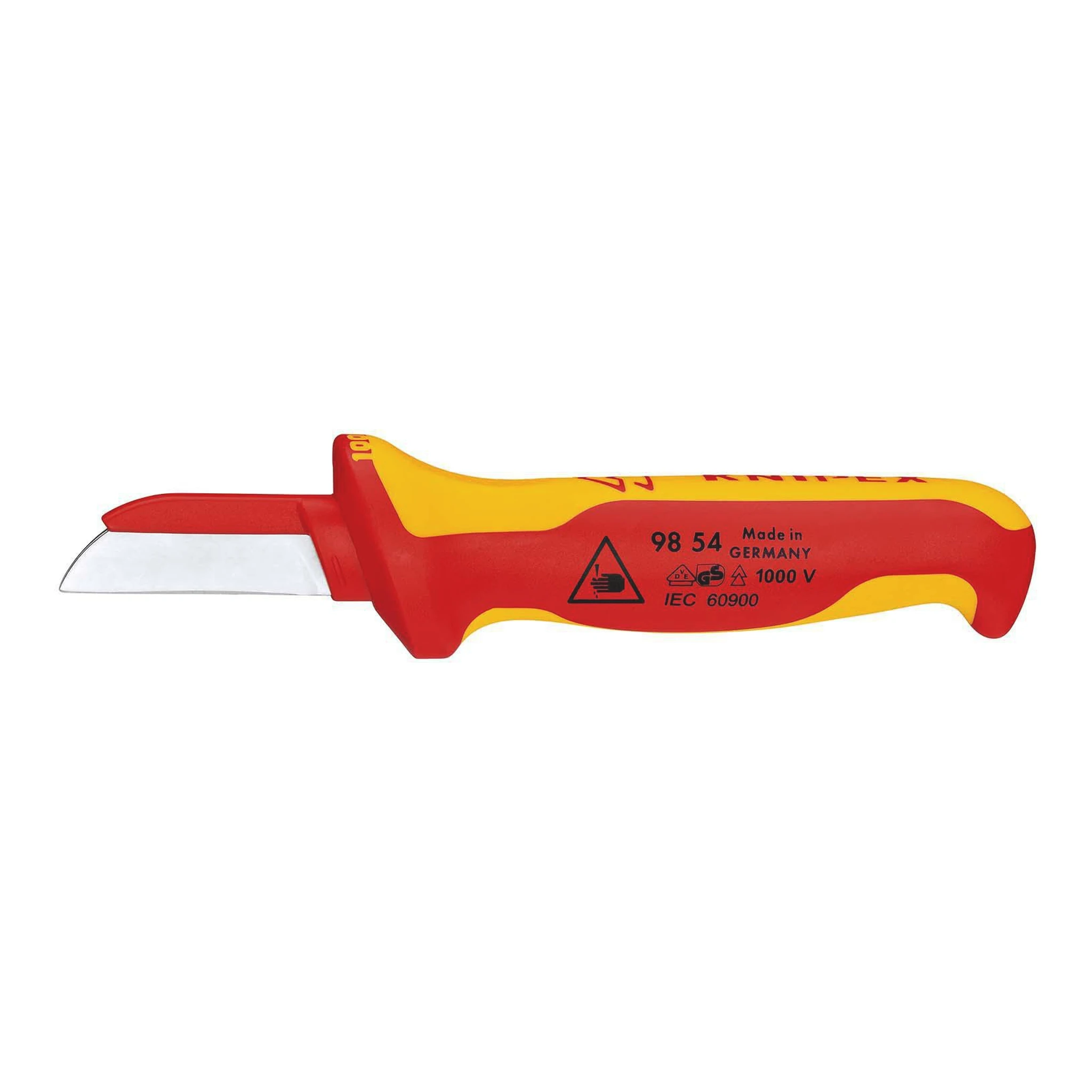 KNIPEX | Kabelmesser | Länge 190 mm Klingenlänge 50 mm | Klingenrücken mit Kunststoffüberzug VDE