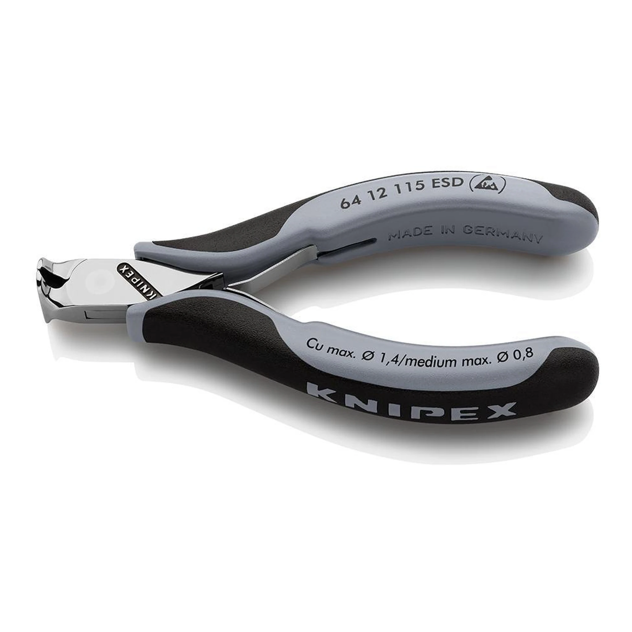 KNIPEX | Elektronik-Vornschneider | Länge 115 mm | Form 1 Facette ja, kleine spiegelpoliert