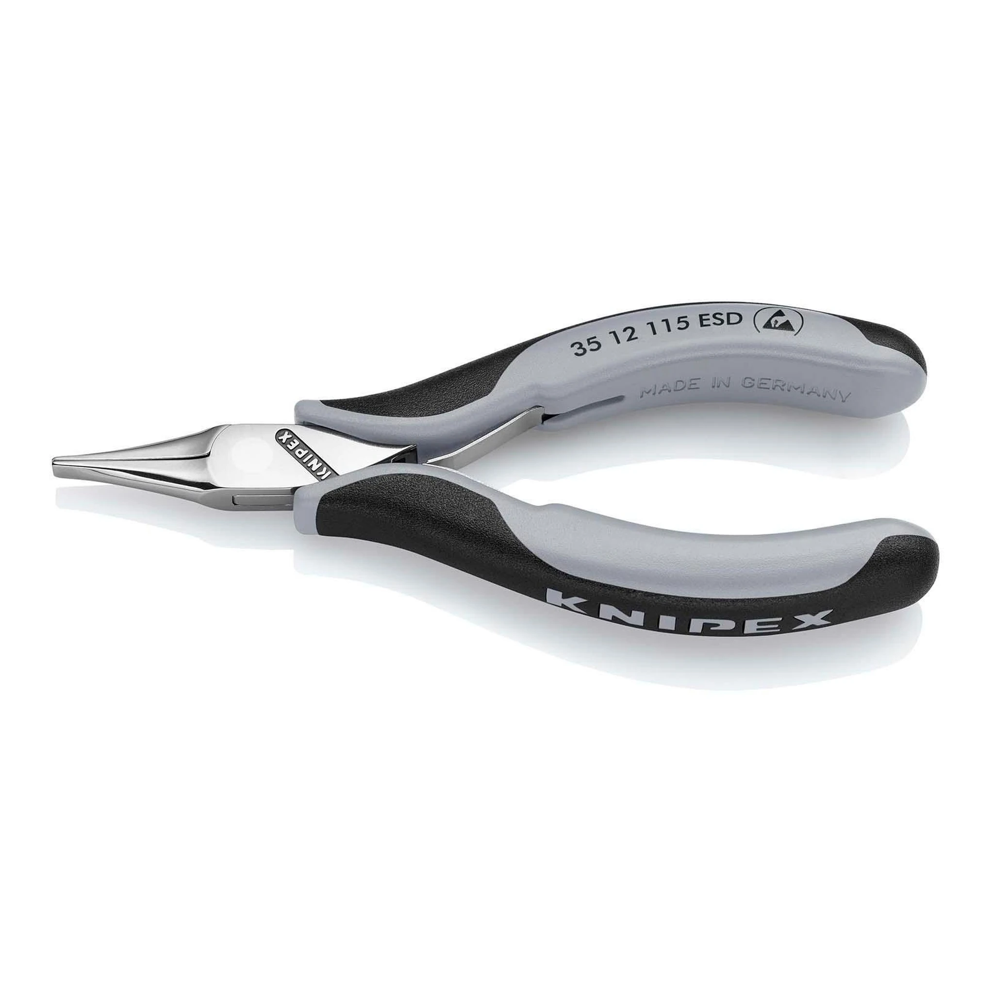 KNIPEX | Elektronik-Greifzange | Gesamtlänge 115 mm ESD | flachbreite Backen spiegelpoliert Form 1